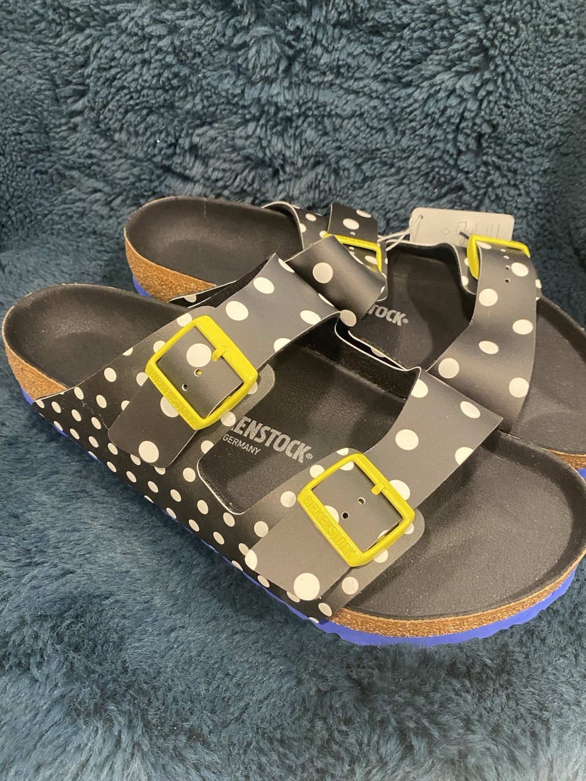 Birkenstock Arizona Unisex Sandals-Black & White-NIB-EU 45-US M12 / W13–14