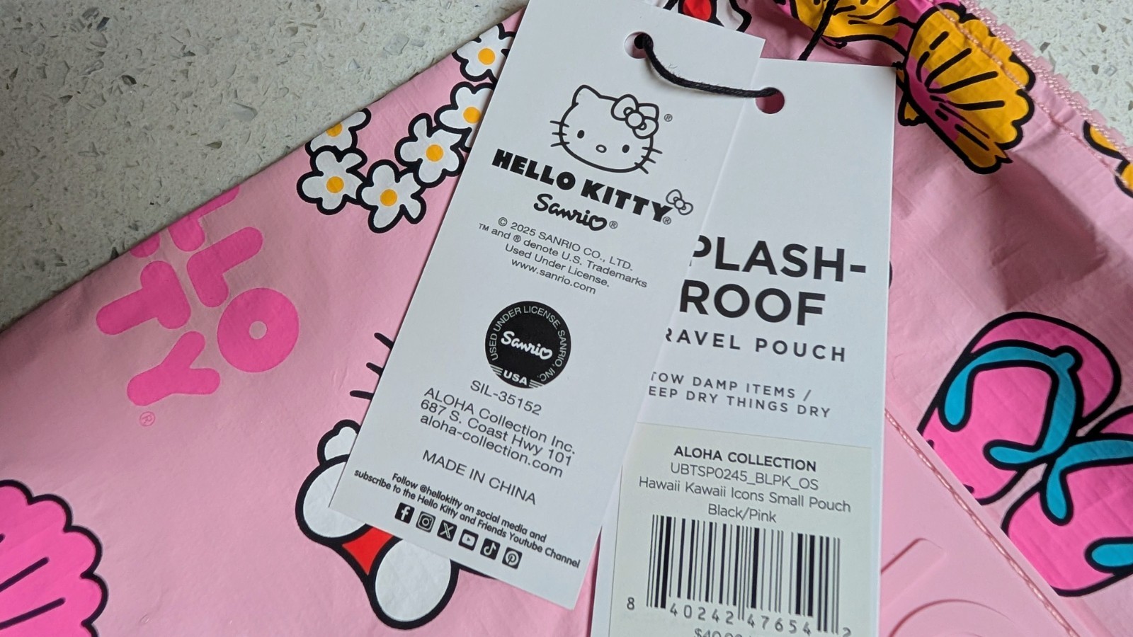 Aloha Collection x Hello Kitty Small Pink Pouch Hawaii Kawaii