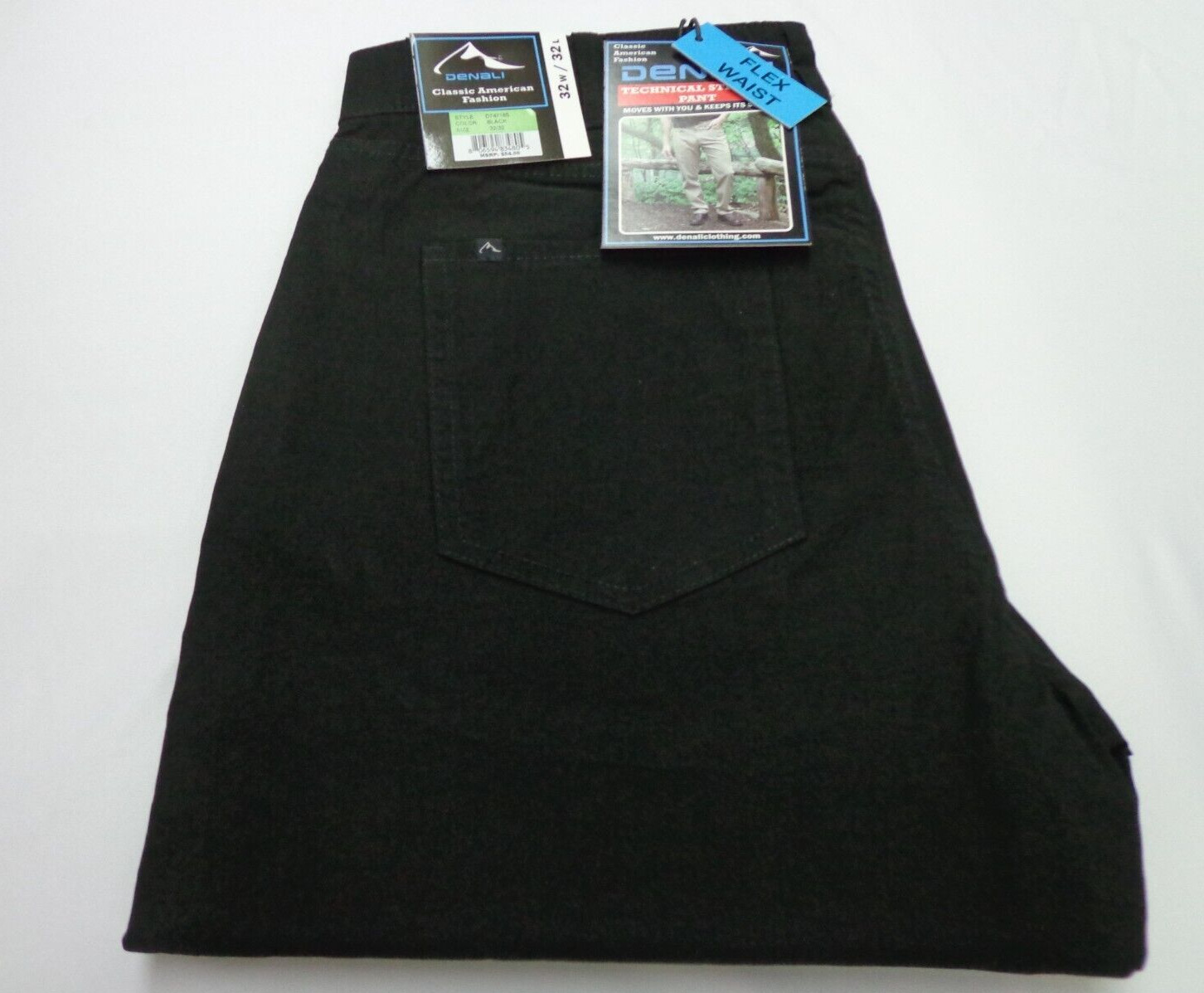 DENALI Flex Waist Black Technical Stretch Pants 32/32 NEW