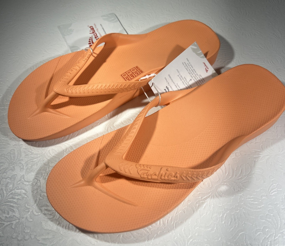 Archies Arch Support Flip Flops Orange Women’s Size 10 Brand New