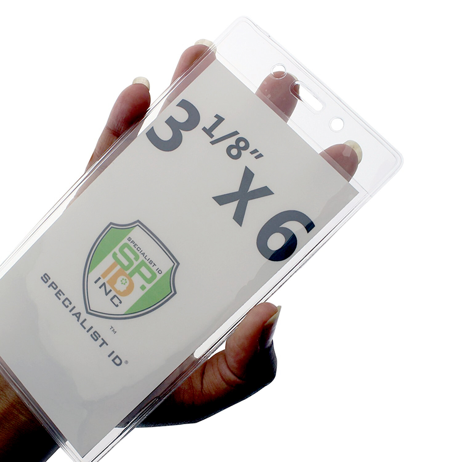 3X6 Inch Clear Vertical Large Event Badge & Ticket Holder (3 1/8 X 6 Max Insert)