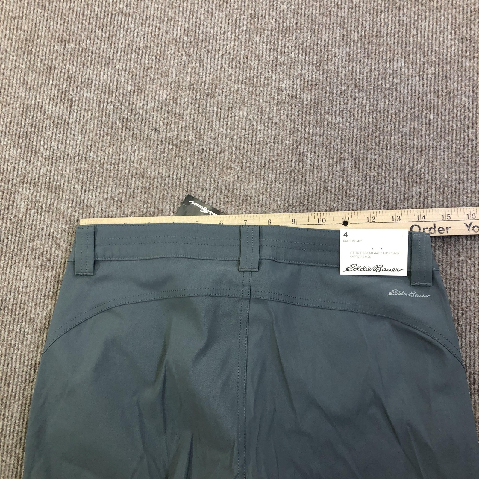 Eddie Bauer Rainier Capri Pants Womens 4 Gray Nylon Hiking Outdoor Stretch