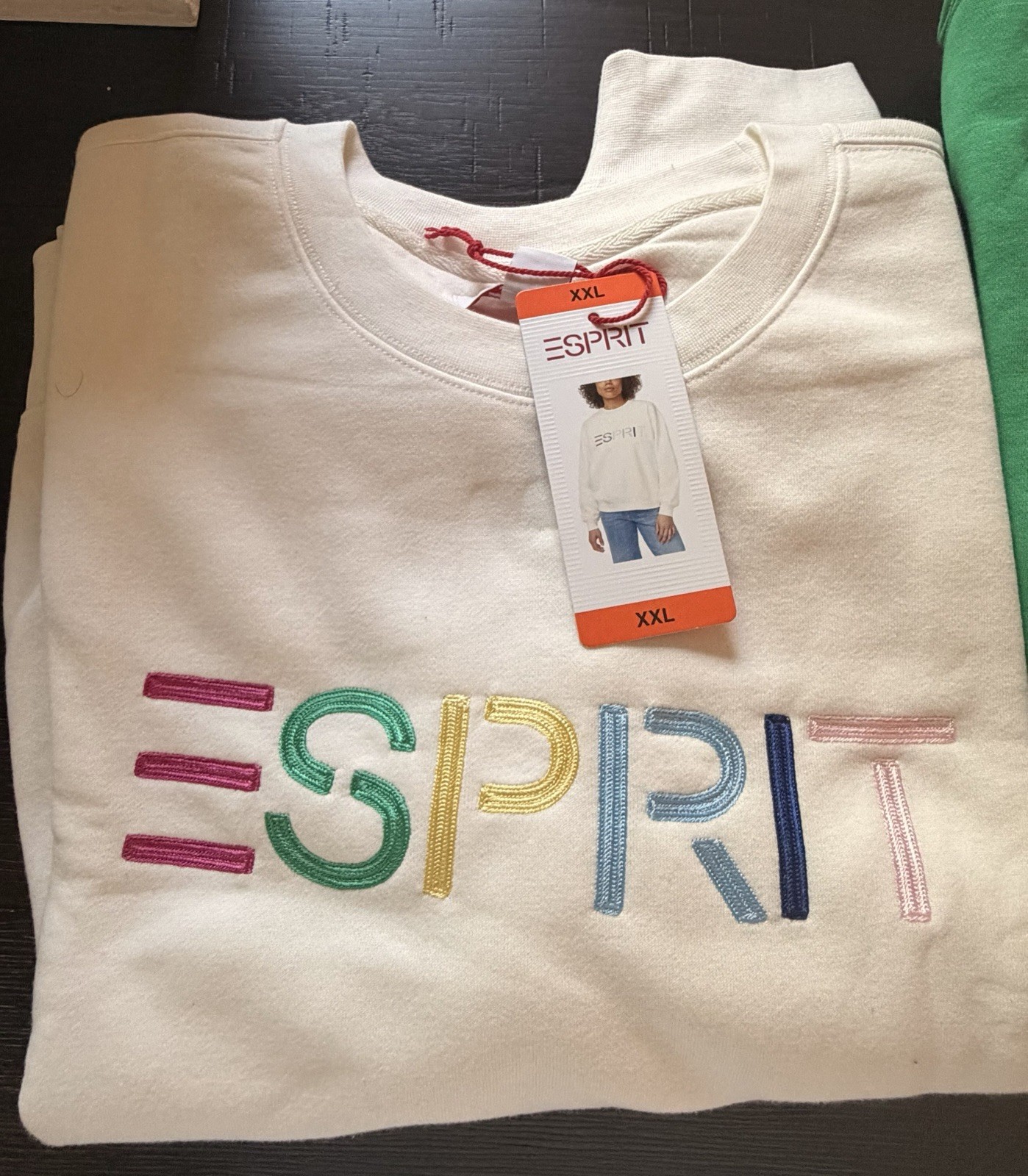 Esprit Costco Crewneck Sweatshirt 3 Pack XXL Blue Green White Retro Logo NWT