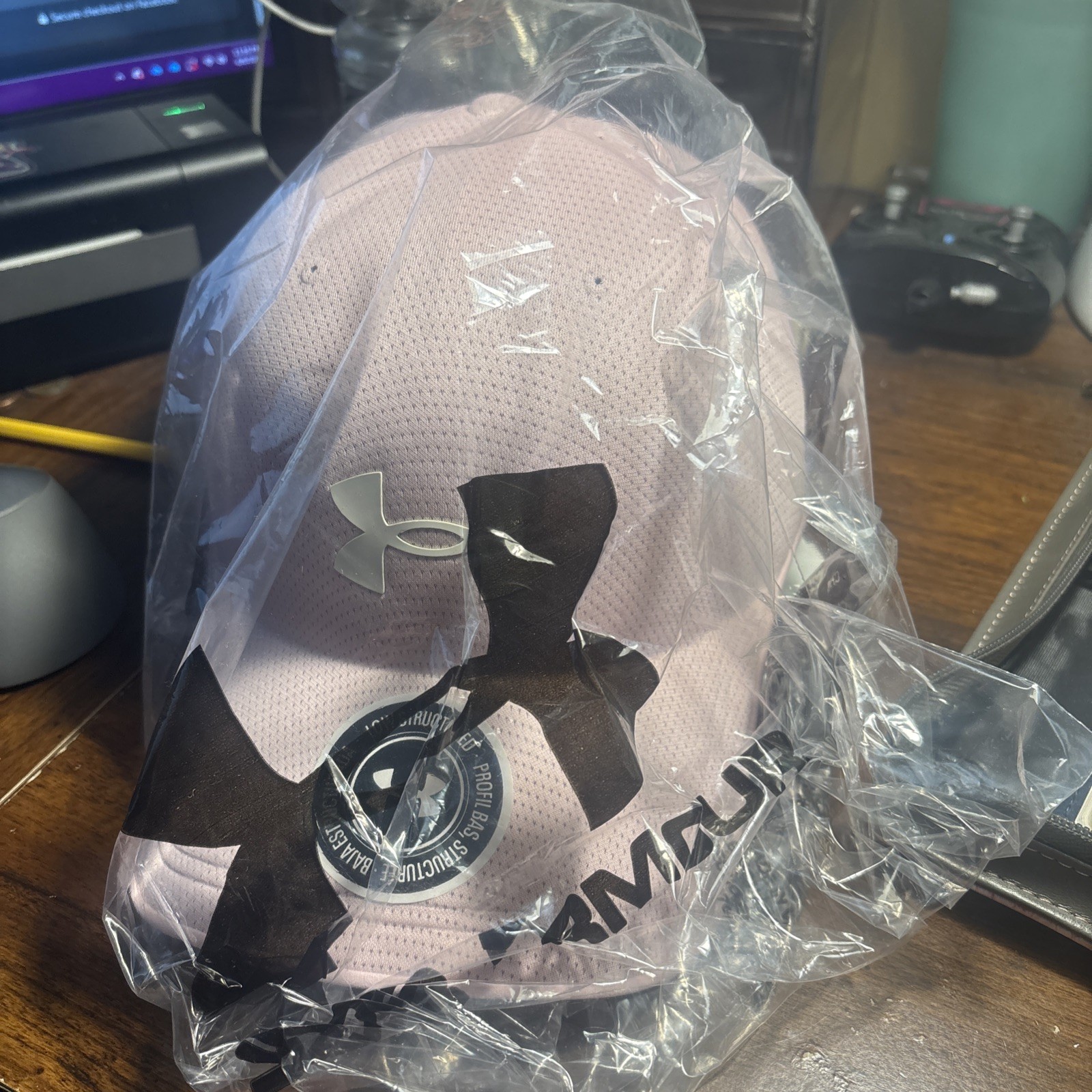 Under Armour Pink Stealth Form Cap Strap Back Adjustable, Uncrushable, L/XL