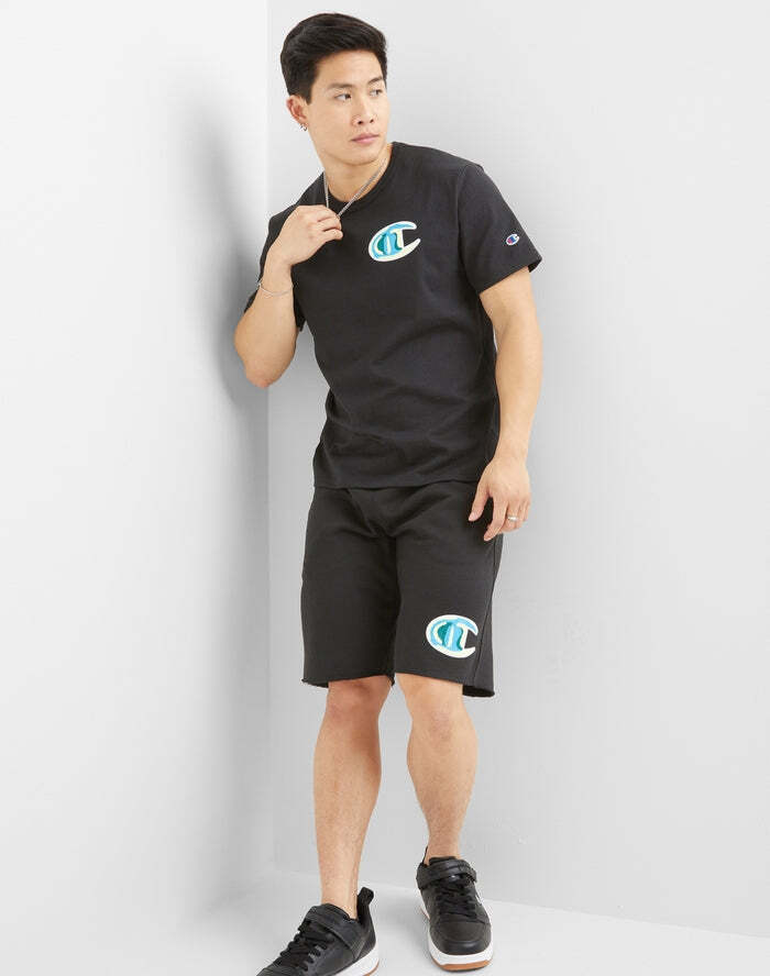 Champion Men’s Chain Stitched C Heritage Tee Black GT19 5863NA BKC