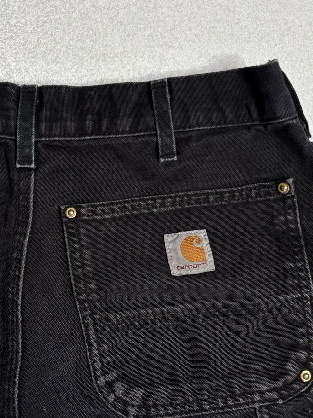 Carhartt Double Knee Duck Canvas Carpenter Pants Made In USA B01-BLK 30 x 30*