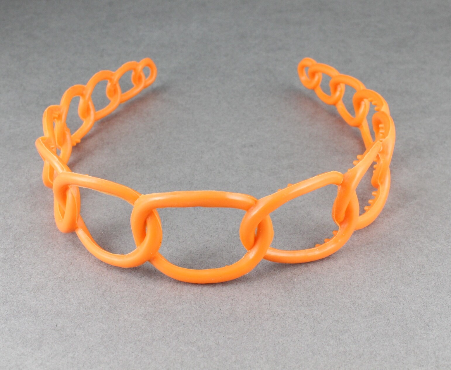 Orange headband chain link plastic 1.25″ wide headband hair band accessory