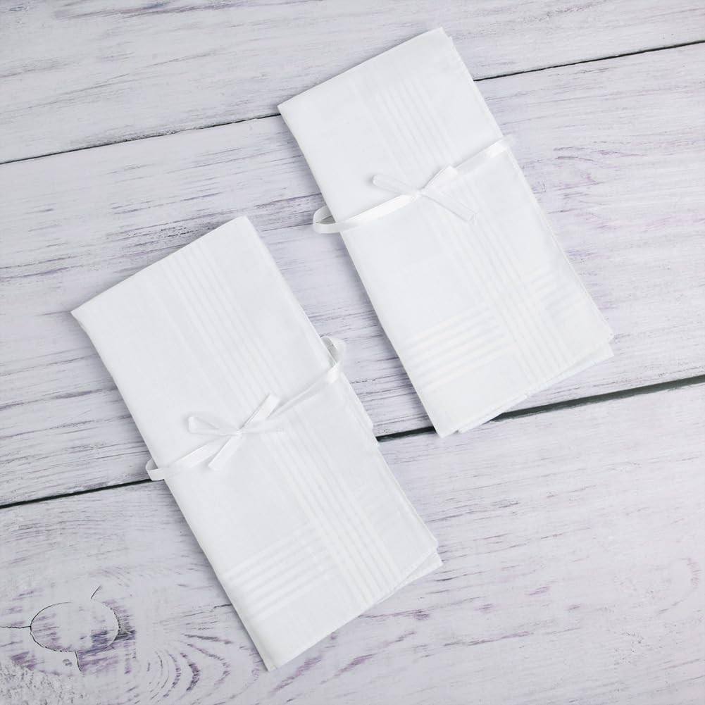 Men’s Handkerchiefs Cotton Hankerchiefs White Machine Wash Pocket Squares