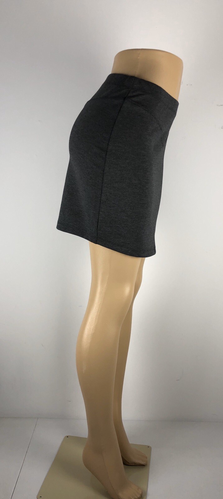 Free People Womens Small Ponte Skirt Gray Polyester Rayon Stretch EUC