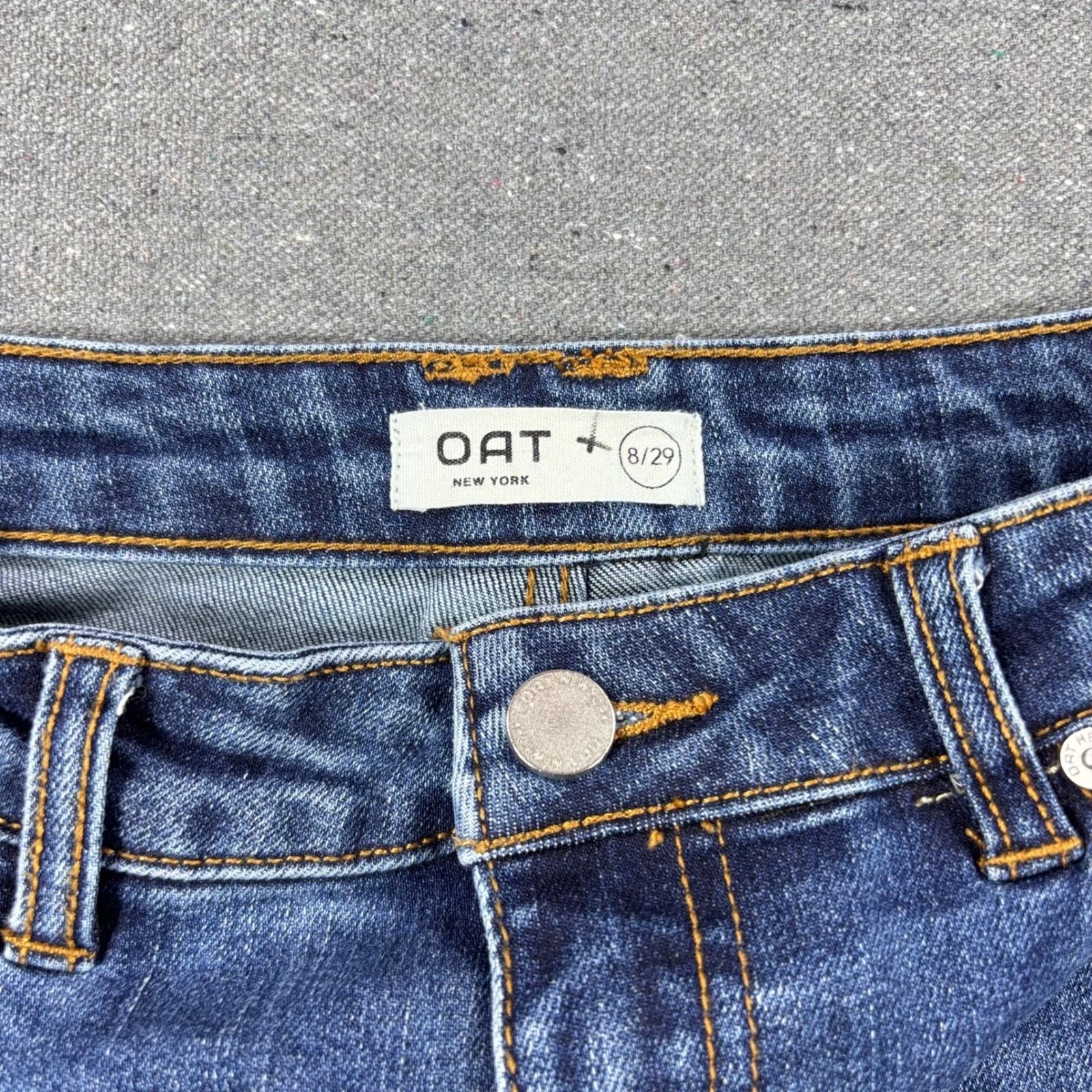 OAT New York Jeans Womens 8/29 Blue High Rise Bootcut Stretch Denim PO110-CA