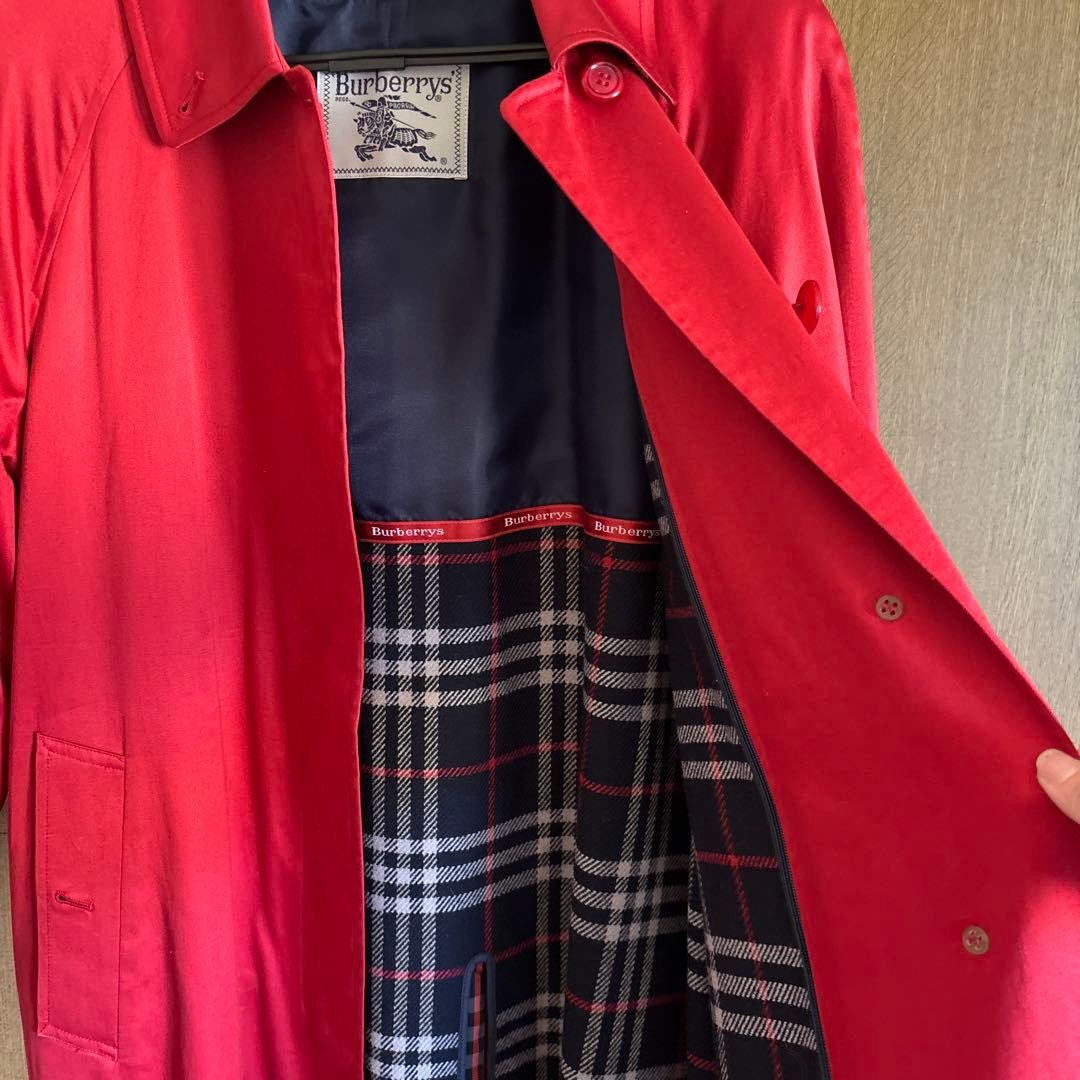 Burberrys Long Coat Red Nova Check