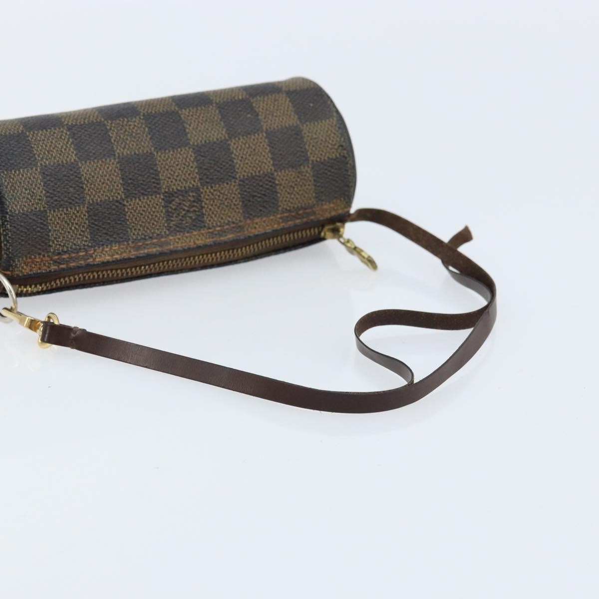 LOUIS VUITTON Damier Ebene Papillon Pouch LV Auth BA10869