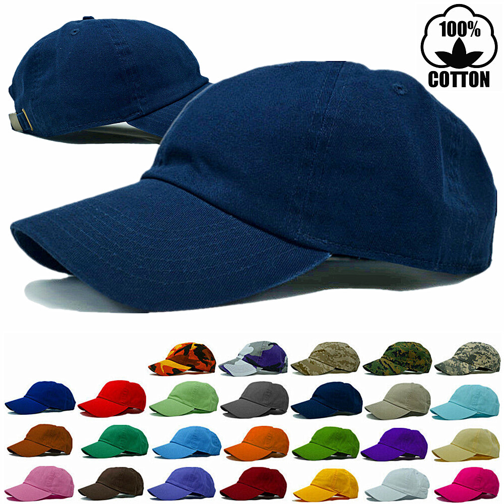 Polo Style Baseball Caps Hat Washed Adjustable Hats Cotton Plain Solid Ball Cap