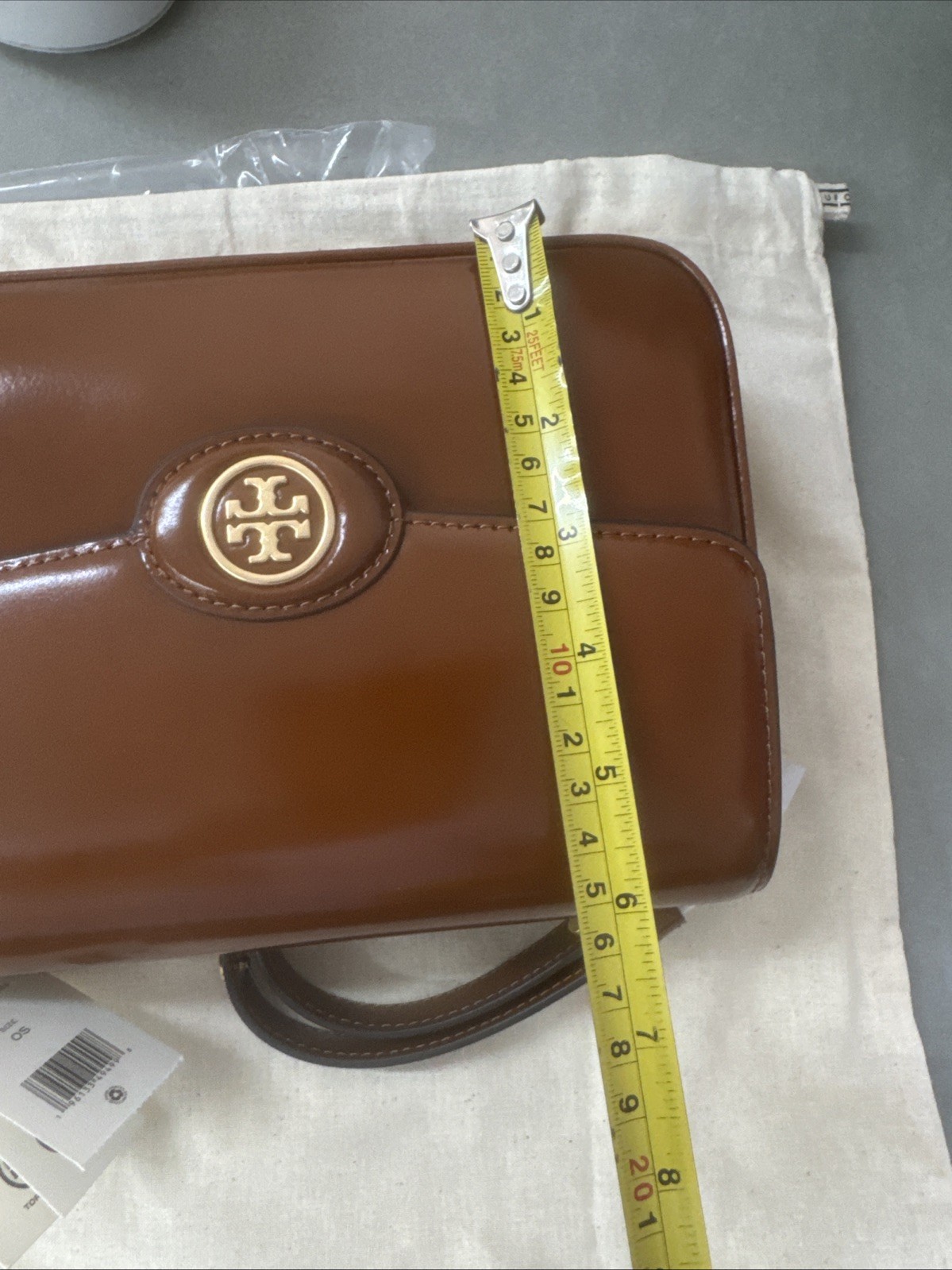 NWT TORY BURCH $420 DARK SIENNA ROBINSON SPAZZOLATO CONVERTIBLE SHOULDER BAG