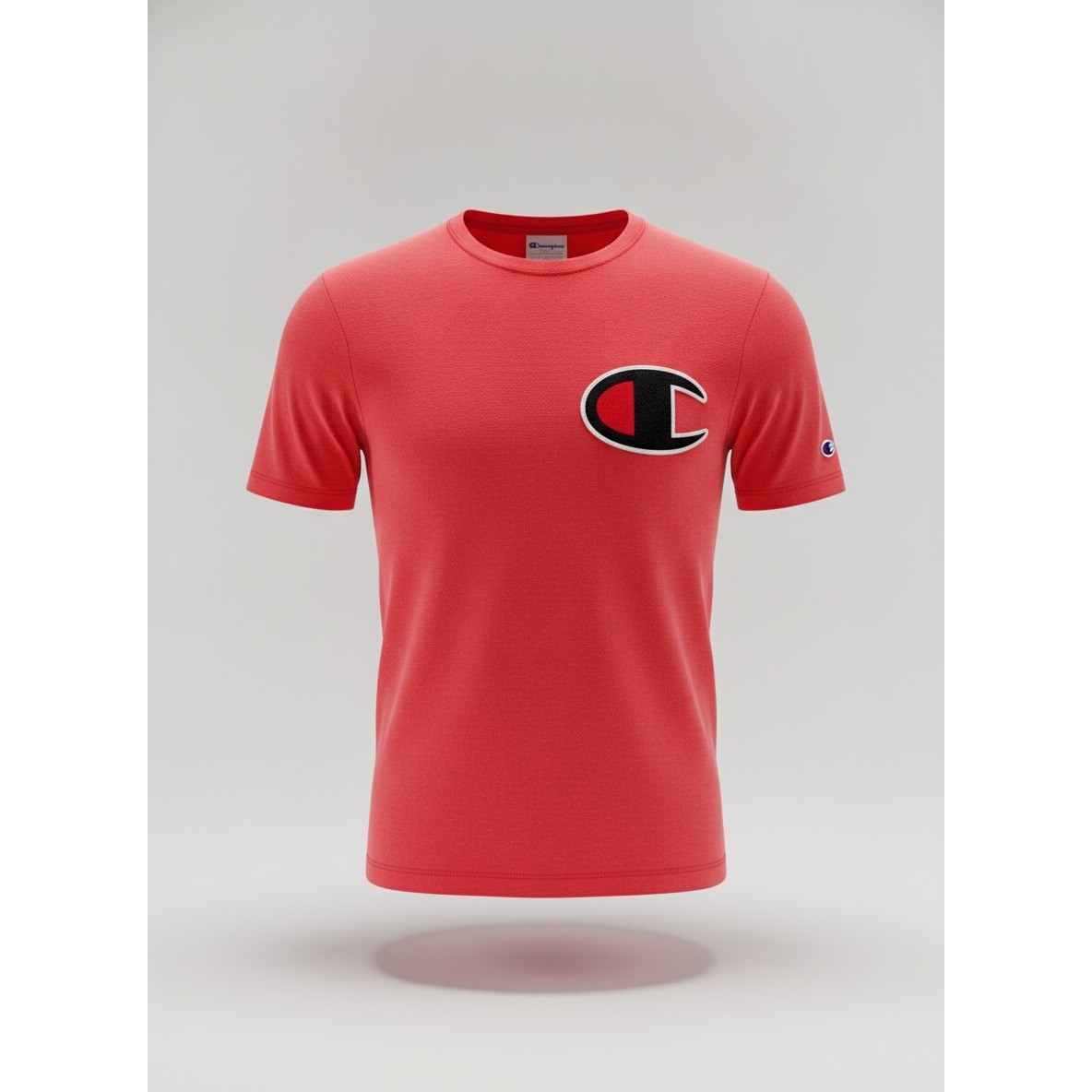 Champion Mens Red Big C Logo Chenille Patch Short Sleeve T-Shirt GT19 Small