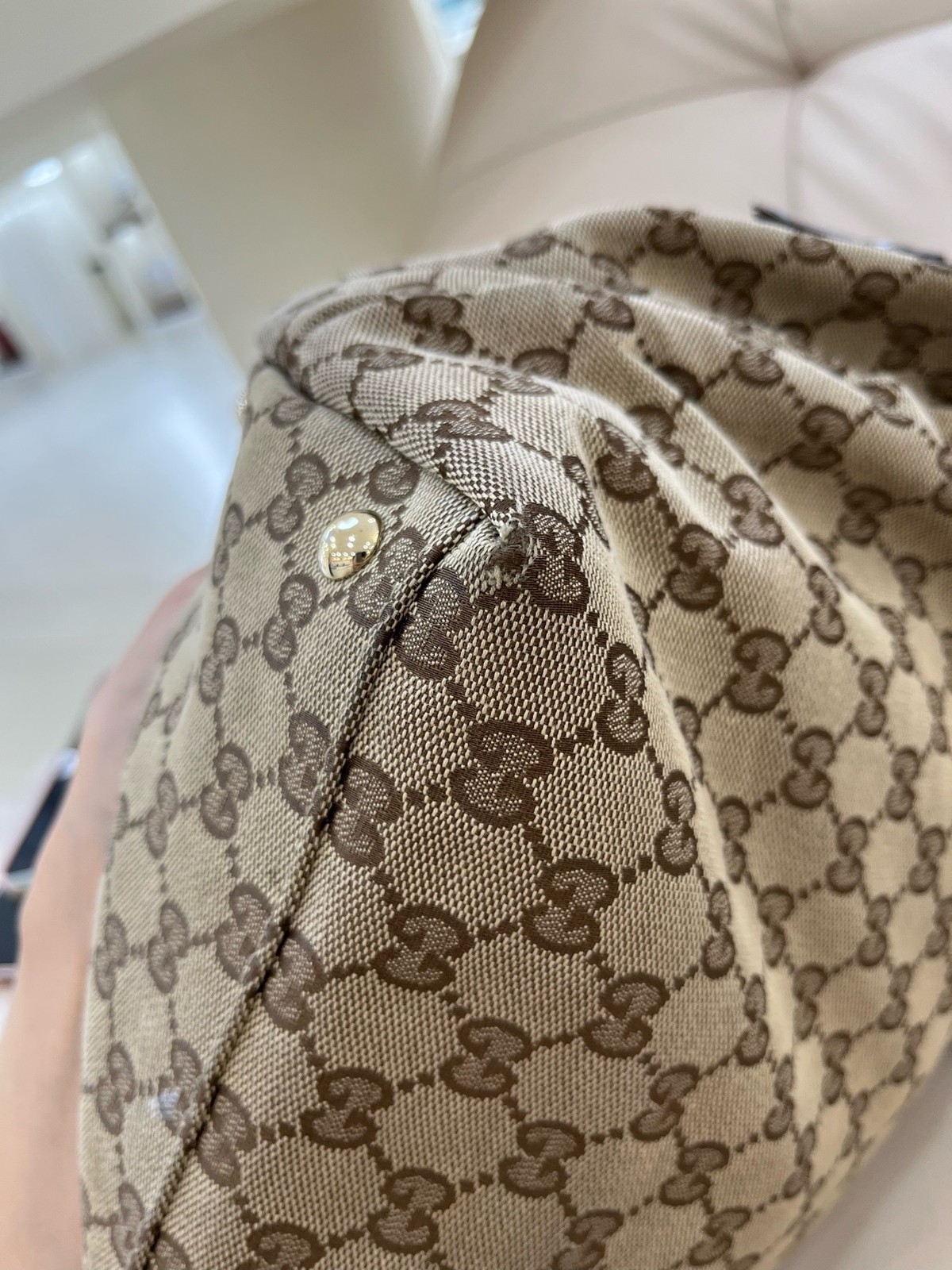 Gucci Pre-Owned Authentic Tote Monogram 38*33*14cm Canvas