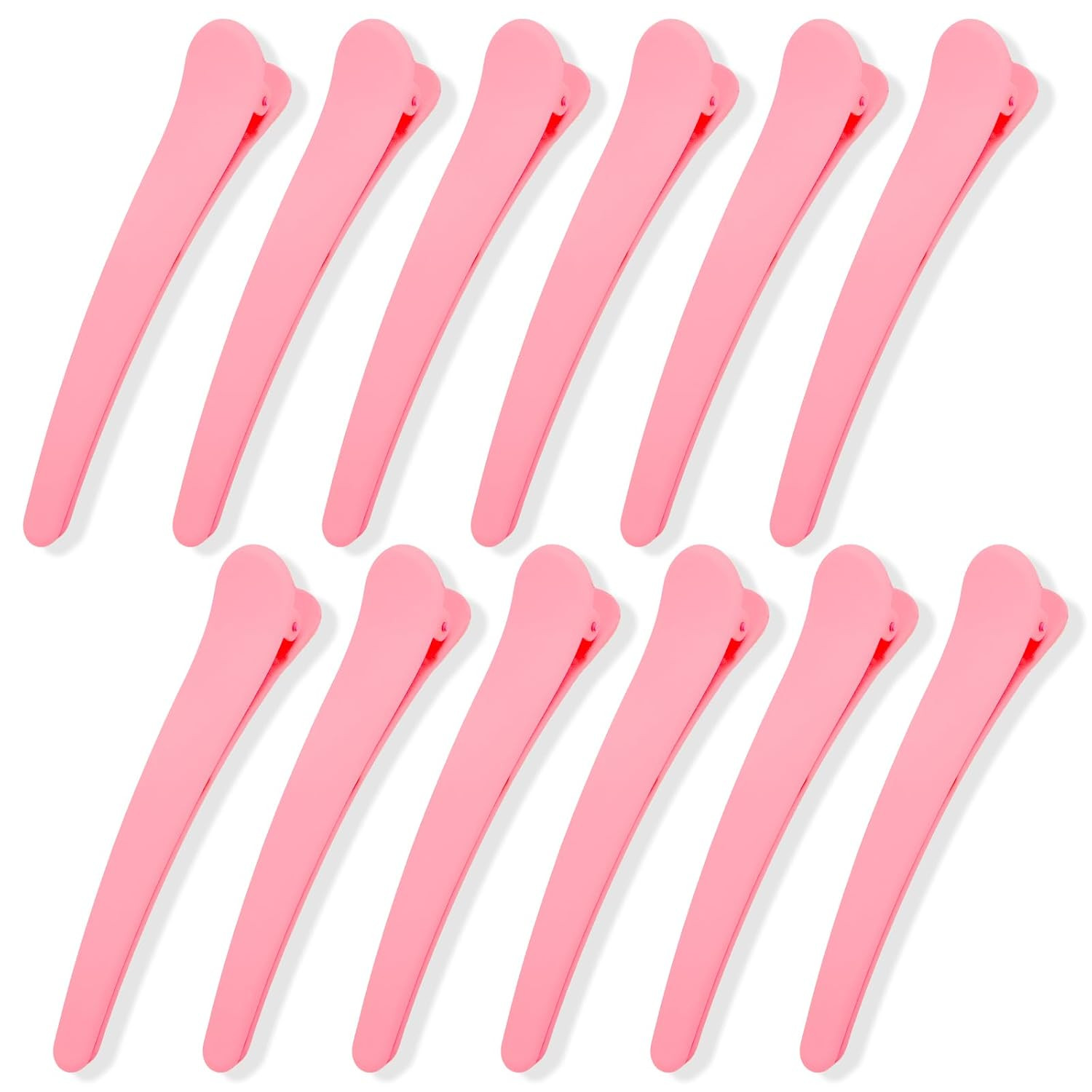 12 Pcs Pink Hair Clips for Styling Sectioning, 4.7 Inch Large Alligator Hair Cl