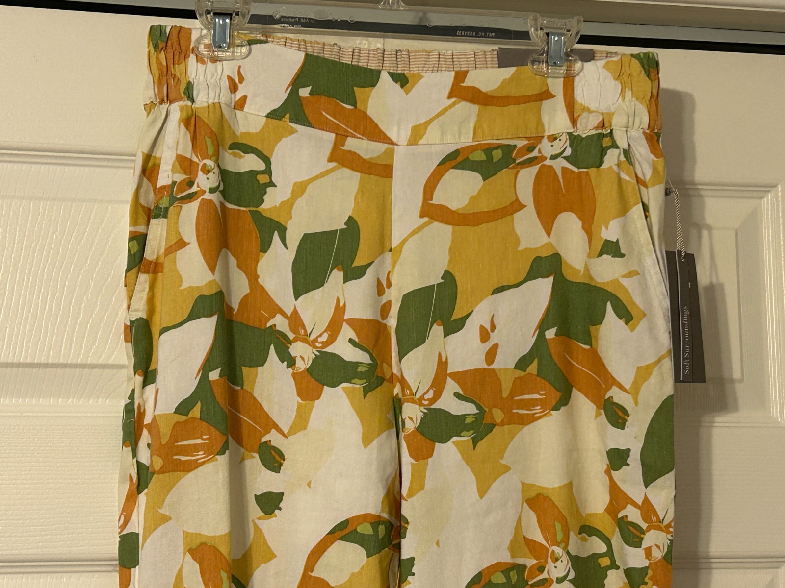 NWT SOFT SURROUNDINGS Sz M Shifting Sands Linen Sahara Sun Jogger Pants Pockets