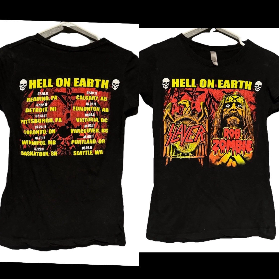 Rob Zombie Slayer Womens Shirt Hell On Earth Tour Merch Graphic Size S