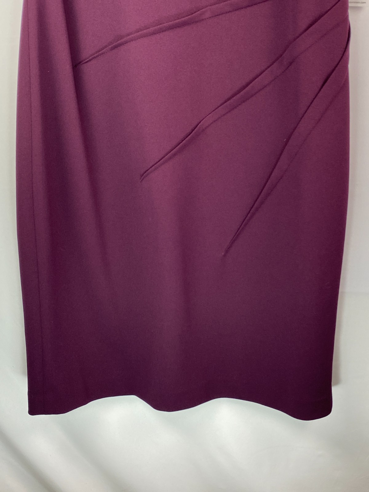 NWT Calvin Klien Ruched Front Sz 12 Sleeveless Sheath Dress Dark Purple Career
