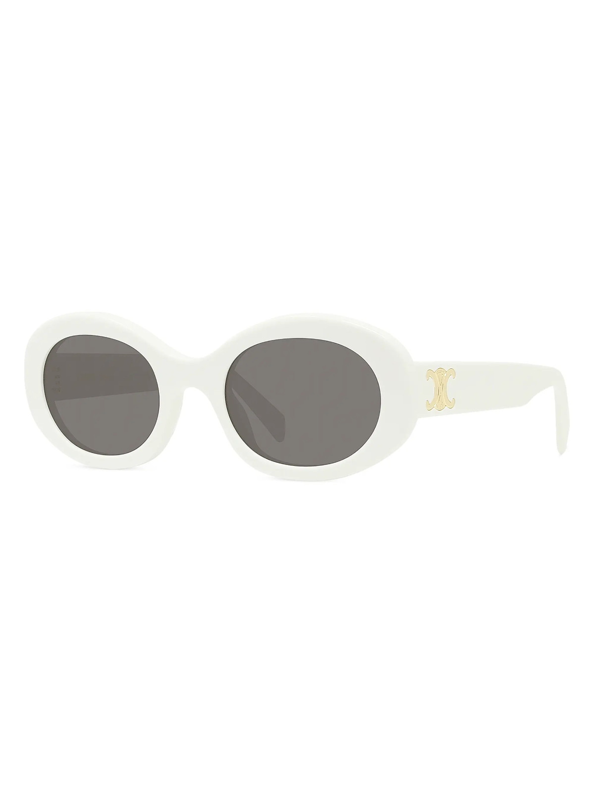 Celine CL40194U 25A White Frame / Grey Lens Oval Oversized Sunglasses