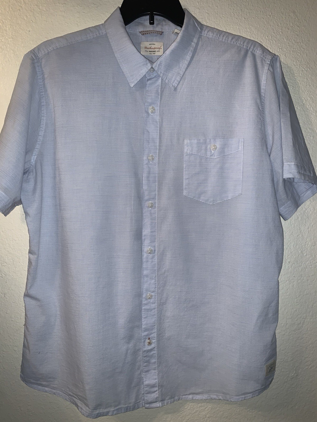 Original Weatherproof Vintage Brand Button Up Shirt Men’s XL Light Blue