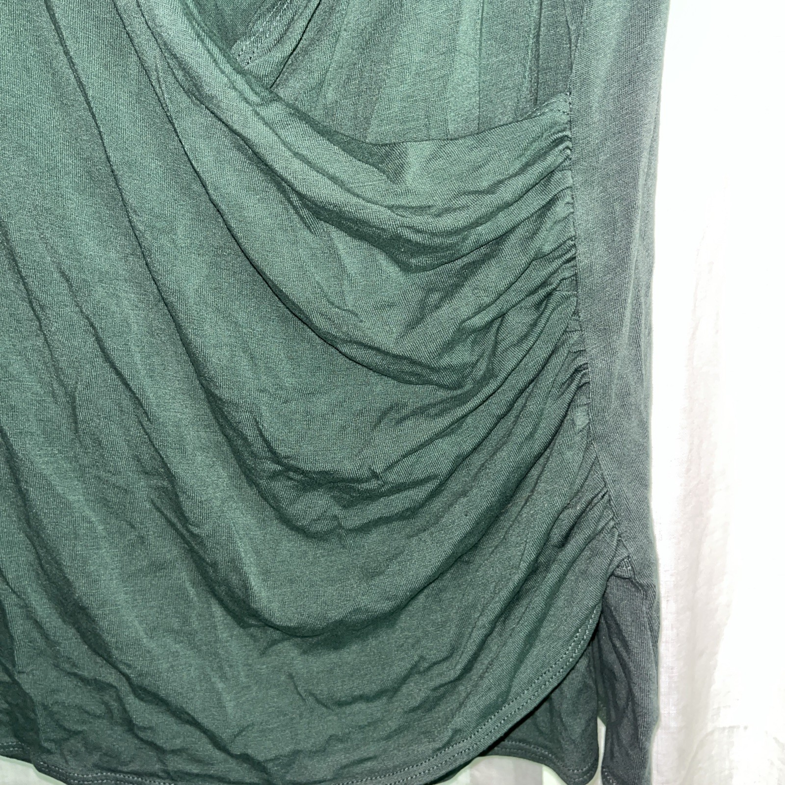 Salaam Wrap-Style Sleeveless Tank Shirt Med. Soft Green