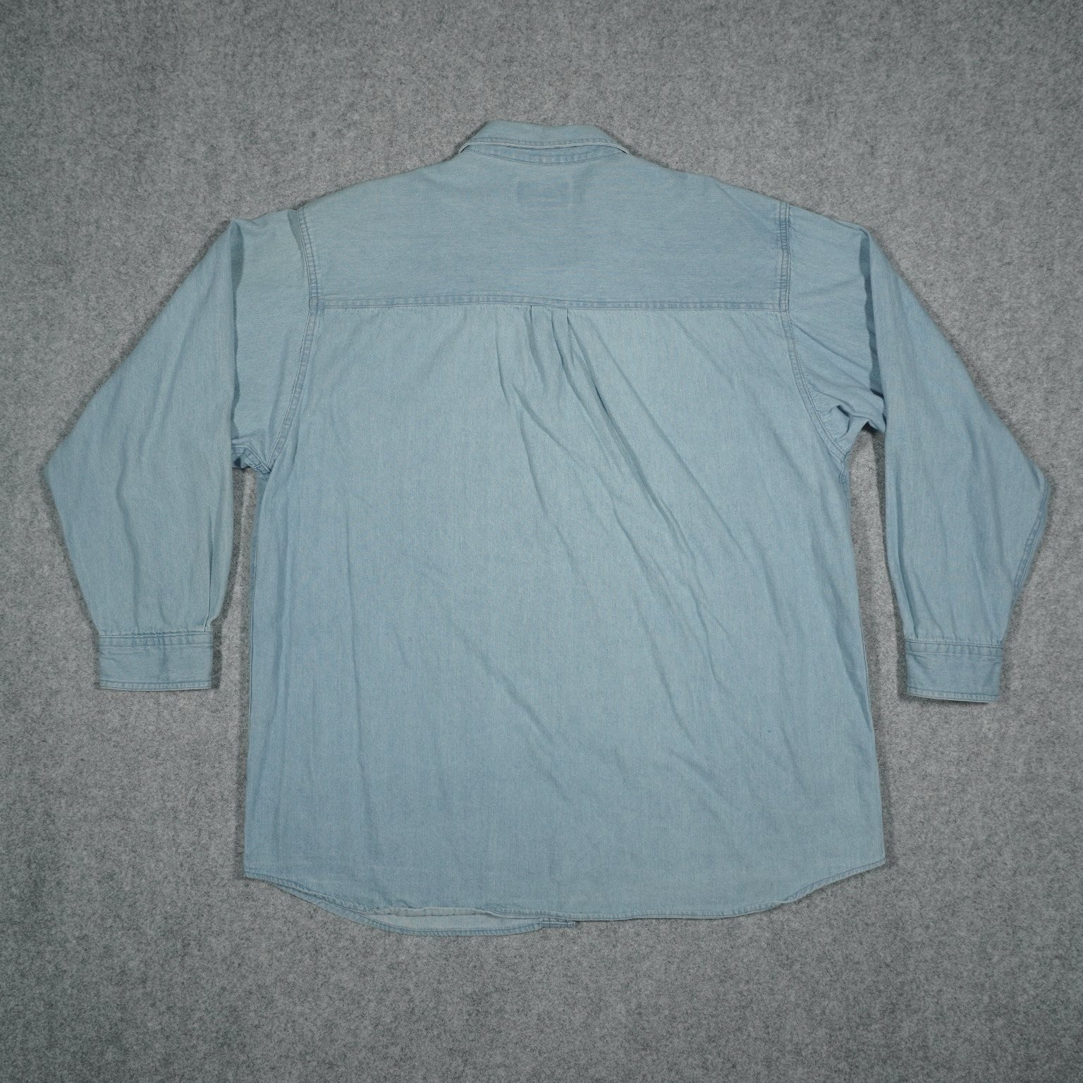 BIG YANK Men’s Casual Button Down Shirt Light Blue L 100% Cotton Long Sleeve