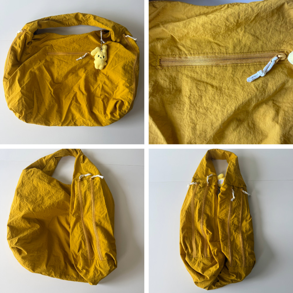 Yellow Tote Bag Women’s Large Mustard Shoulder Bag Multi‑Pocket Lightweight