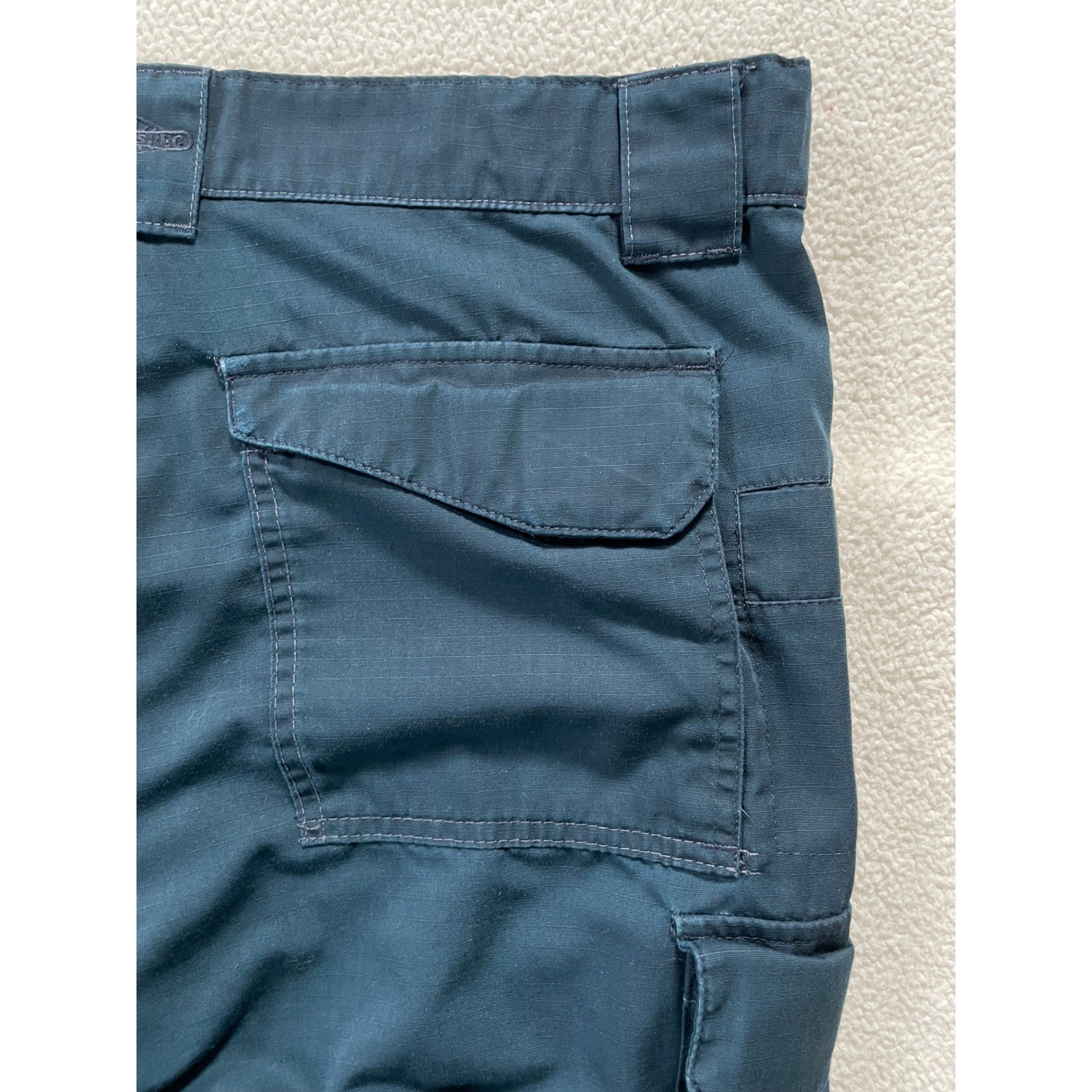 Tru-Spec Mens 34/32 Tactical Cargo Pants Navy Blue Ripstop Workwear – Distressed