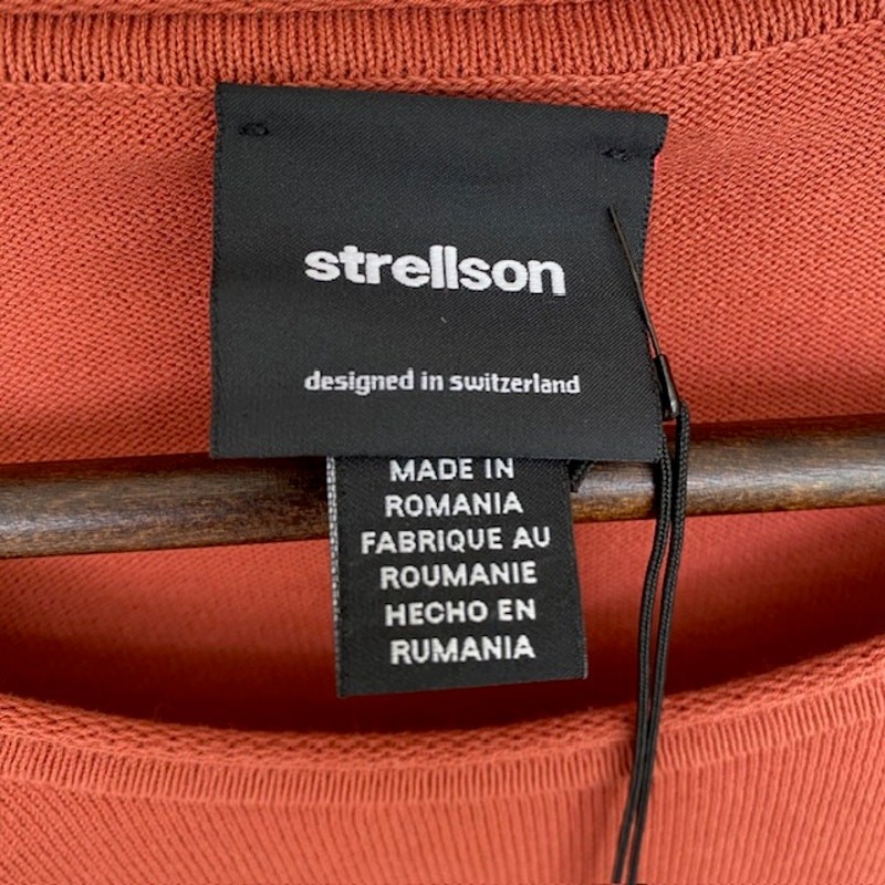 Strellson Cotton Apricot Crewneck Raw Hem Pullover – XL