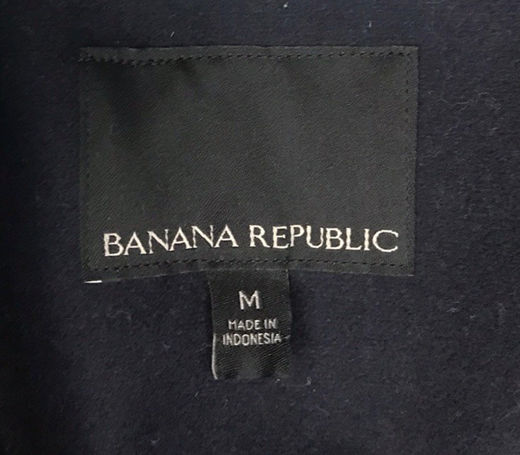 Banana Republic Pea Coat Mario Bellucci M Italian Fabric Wool Quilted Lining