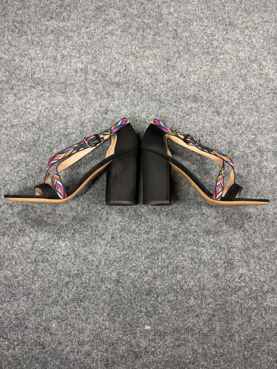 Valentino Garavani Native Couture Embroidered Block Heel Sandals 37.5 EU