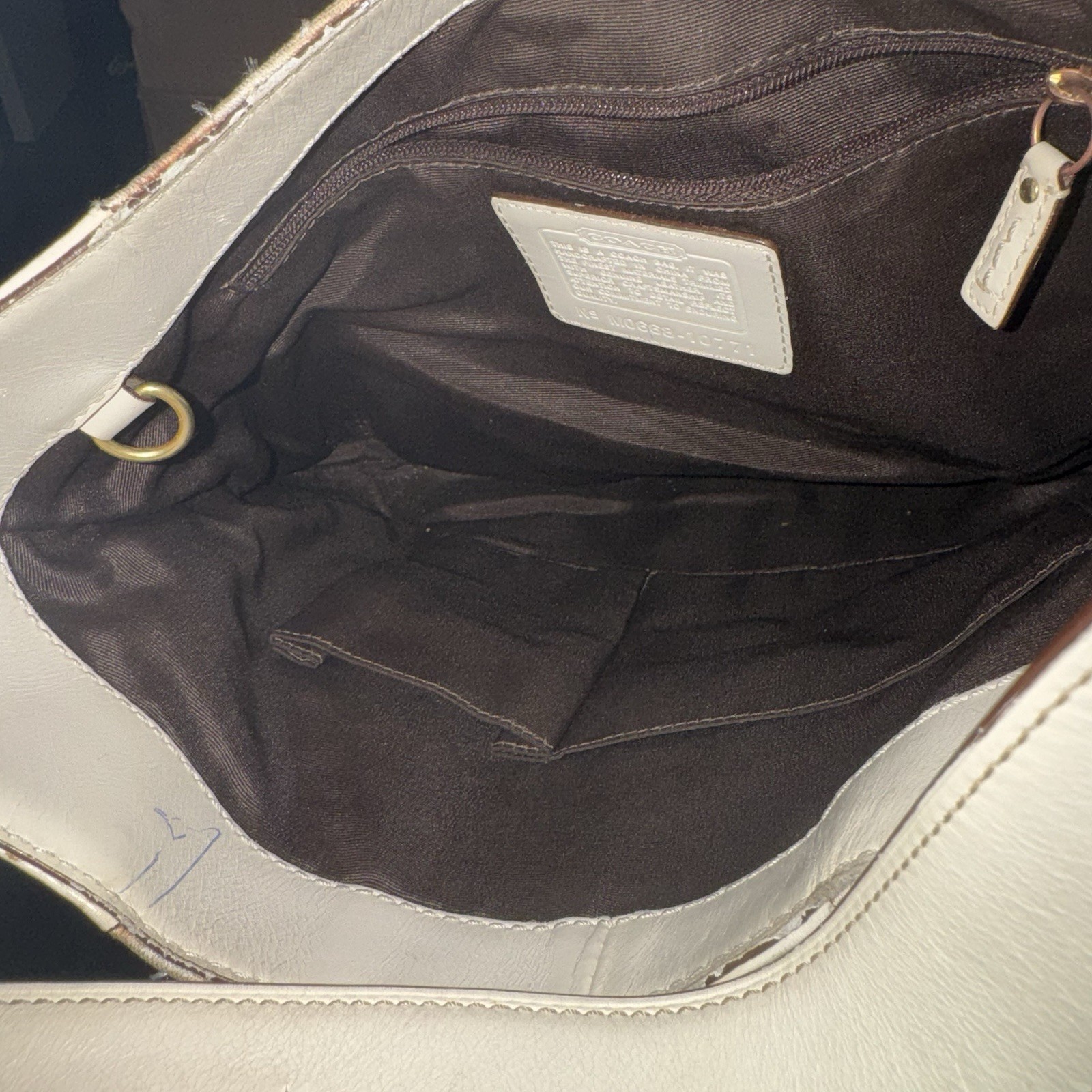 VTG COACH Hobo Bag Cream Ivory Signature CC Monogram M0668-10601 Y2K