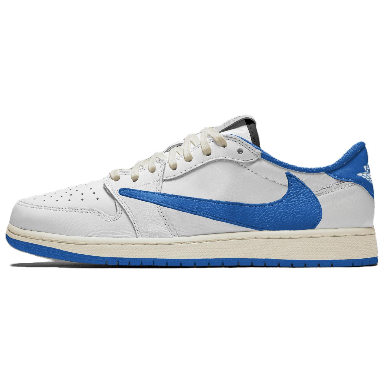 Fragment Design x Travis Scott x Air Jordan 1 Retro OG SP Low Sail Military Blue
