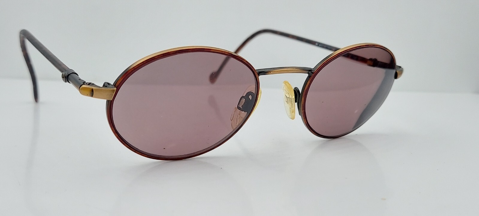 Vintage Rodenstock R9302 Brown Gold Oval Metal Sunglasses FRAMES ONLY