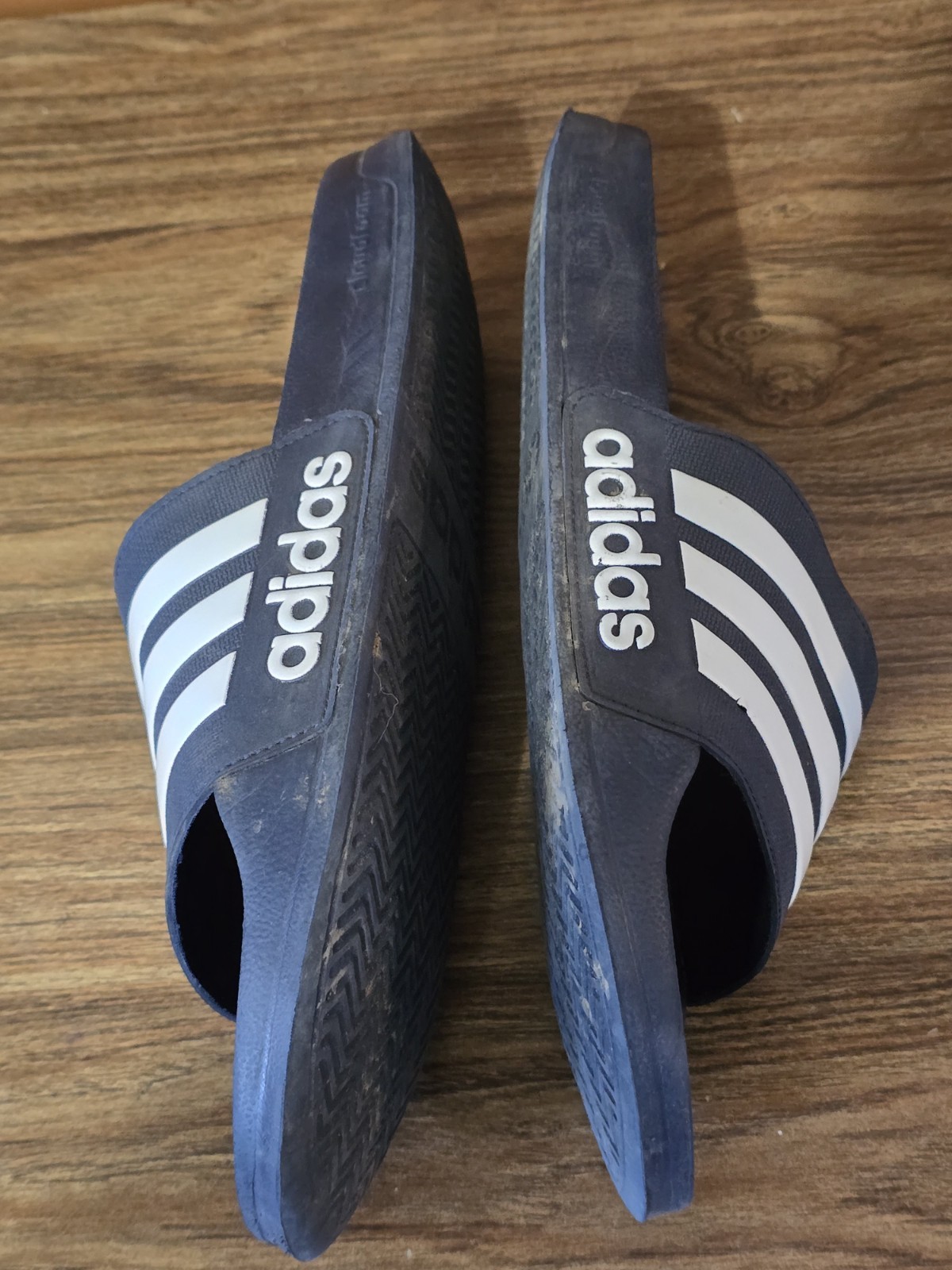 Adidas Men’s Cloudfoam Comfort Slides GZ5920 Pool Sandals Navy Blue White Sz 13