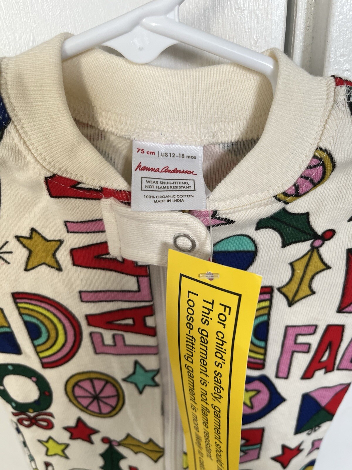 HANNA ANDERSSON FALALA CHRISTMAS PAJAMAS BABY 12-18 MO NEW SLEEPER 75 CM HOLIDAY