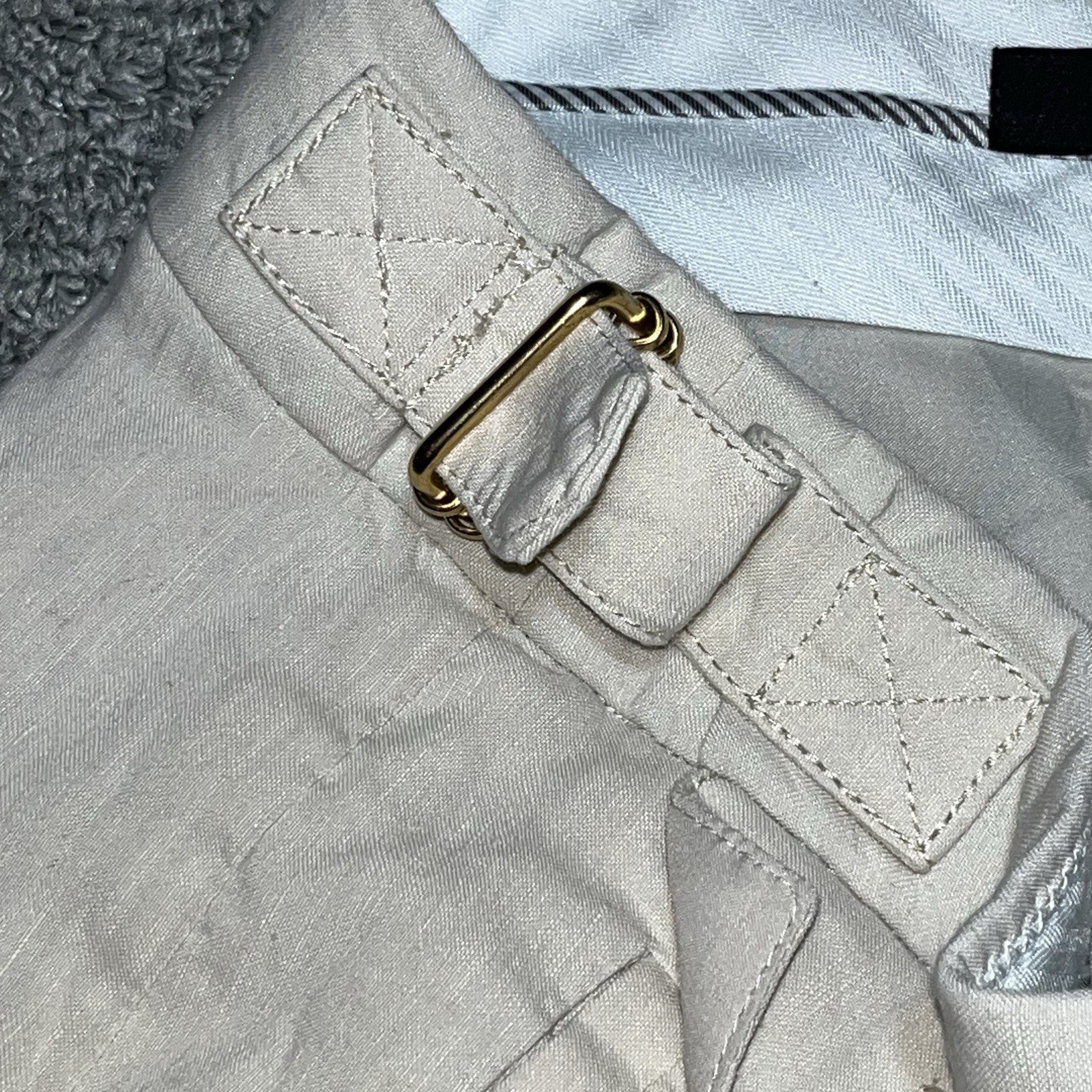 J Crew Linen Blend Mario Bellucci Pants Womens Size 2 Tan Italian Straight Leg