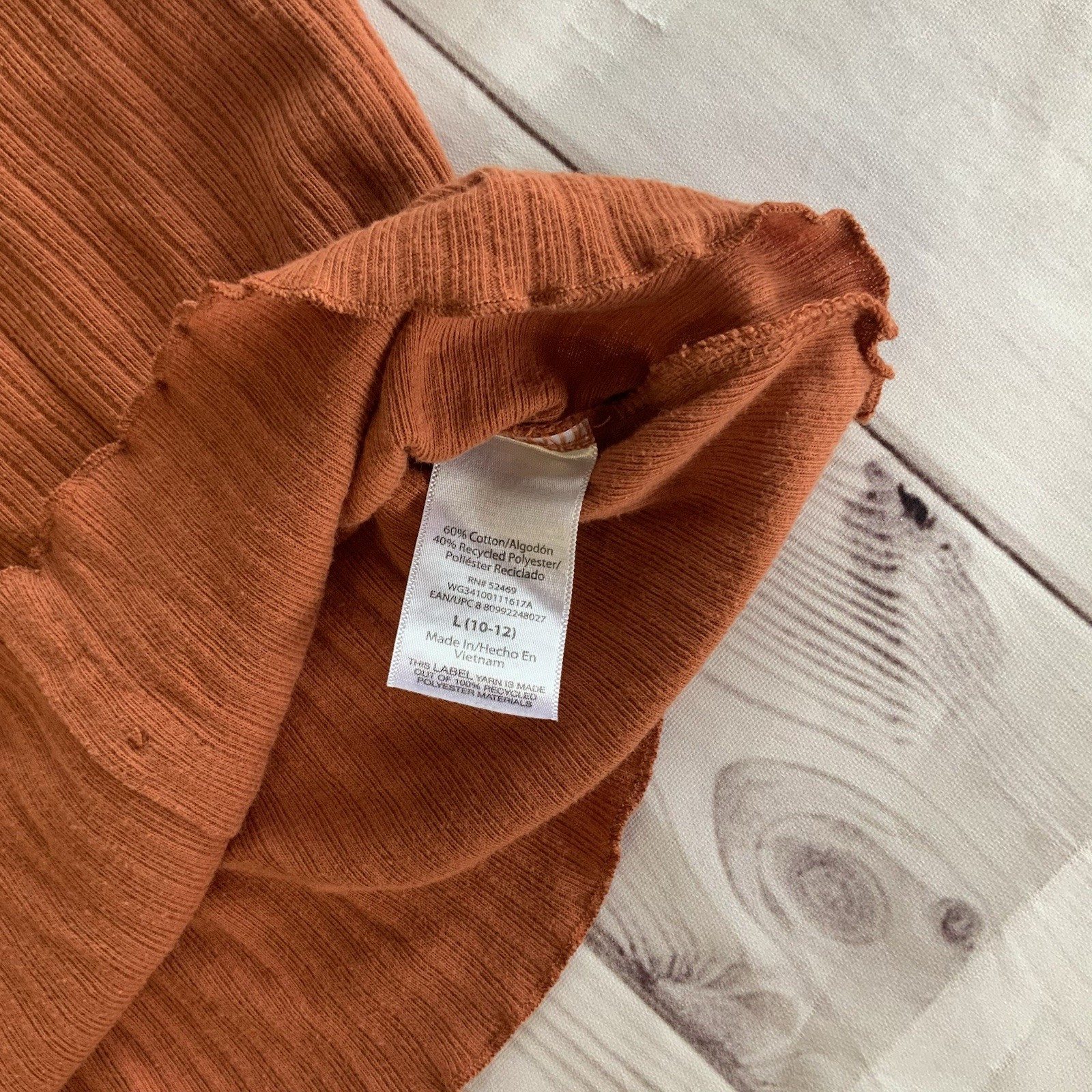 Girls Wonder Nation Cotton Orange Short Sleeve Top Stretch Size Large 10/12 Knit
