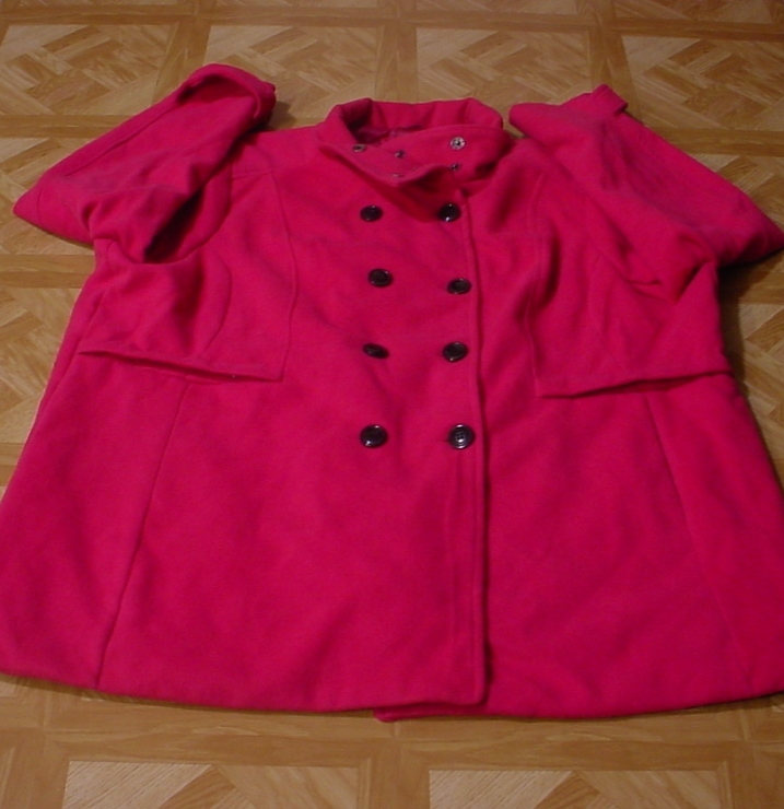 Fresh New York Women’s Double Breasted Faux Wool Peacoat w/Stand Collar 3X, 5X