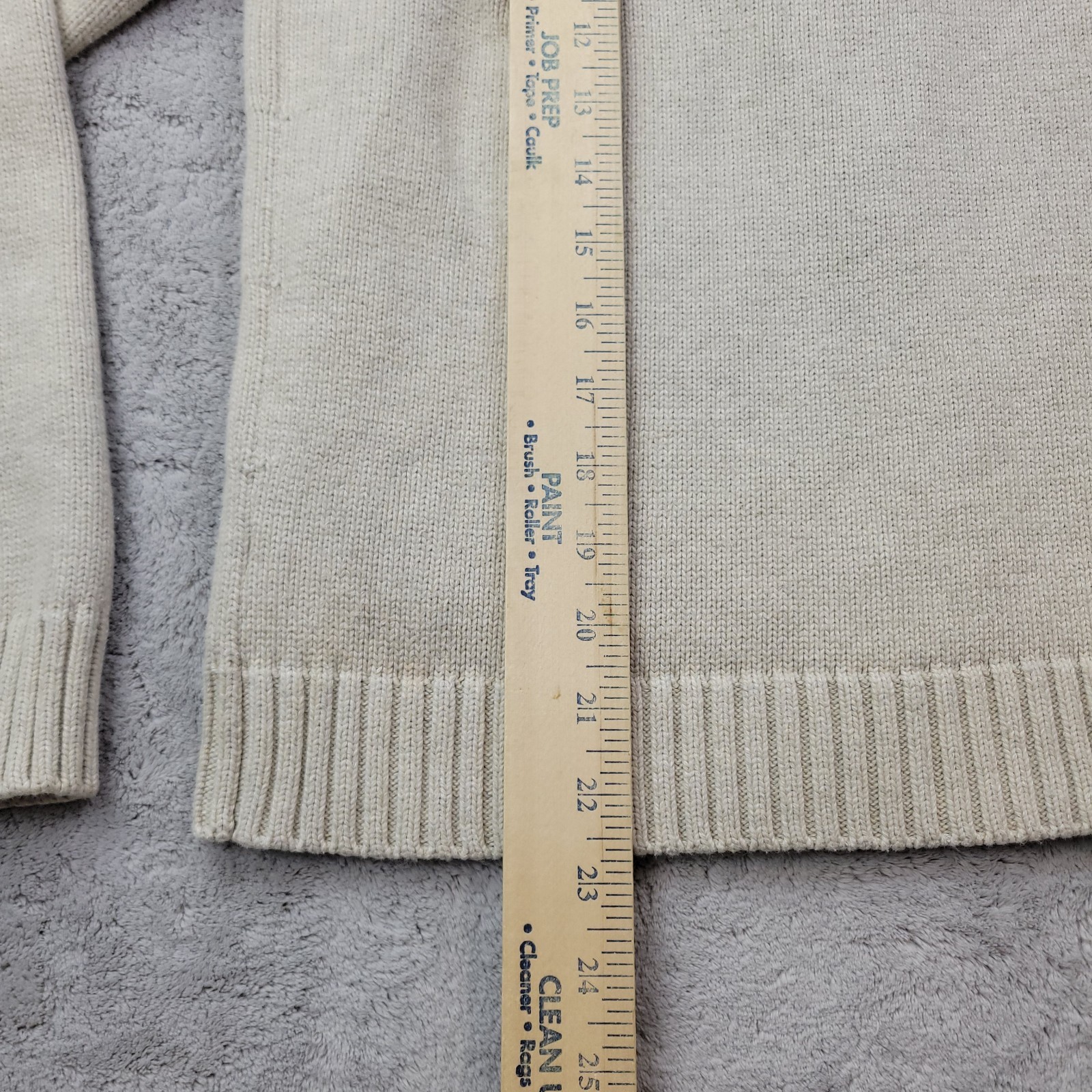 Lauren Ralph Lauren Full Zip Cardigan Sweater Womens Medium Beige Knit Pockets