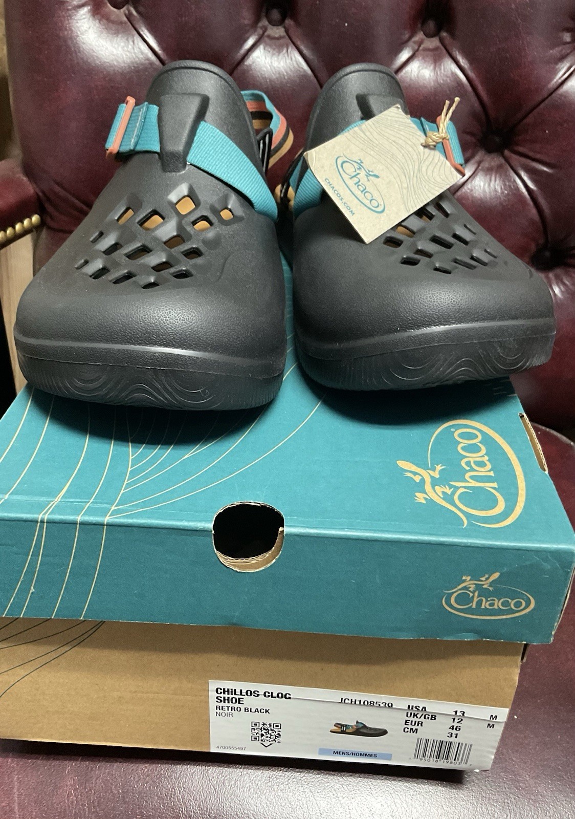 NEW Chaco Chillos Clog Men’s Closed Toe Sandals Retro Black US Size 13