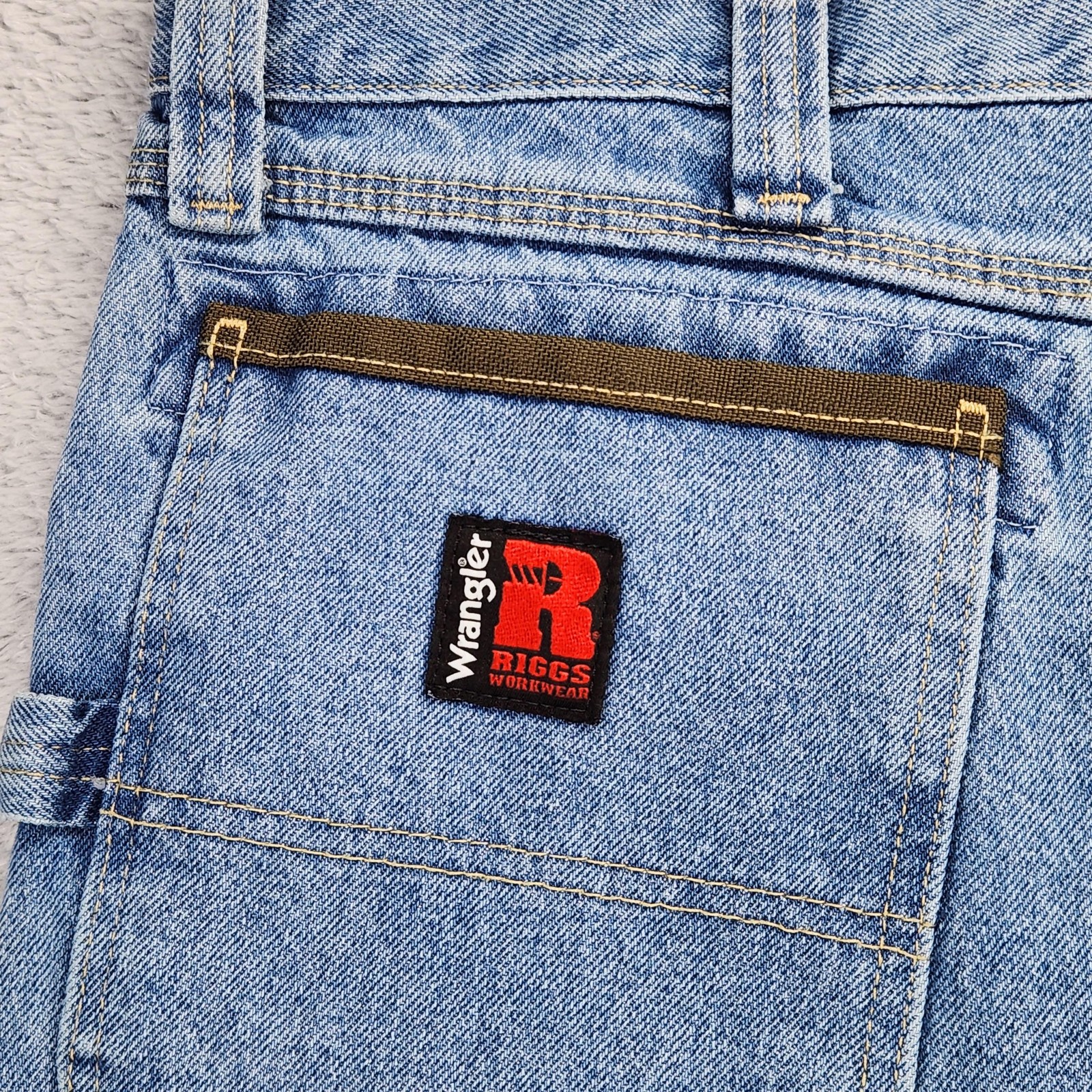 Wrangler Riggs Workwear Carpenter Shorts Mens 48 Blue Denim Relaxed 11 Inseam