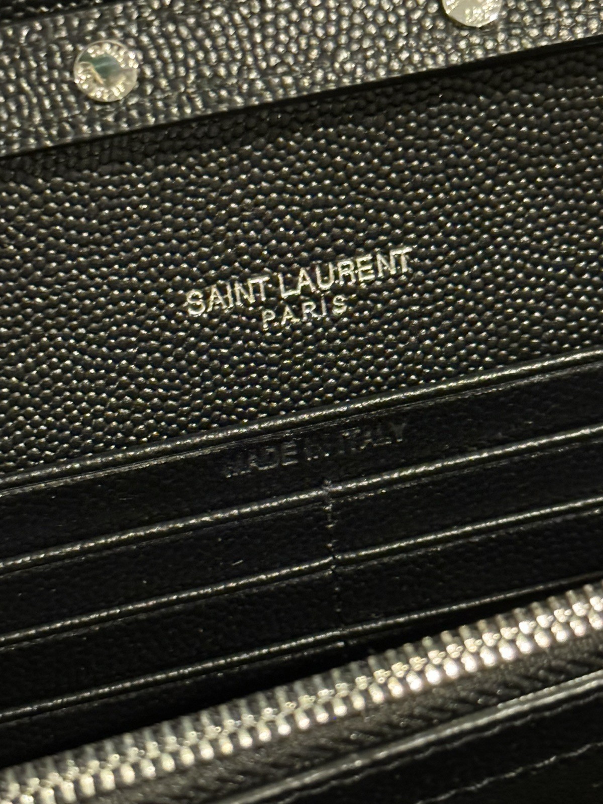 Saint Laurent Large Wallet On Chain Clutch Black Envelope Bag YSL Monogram