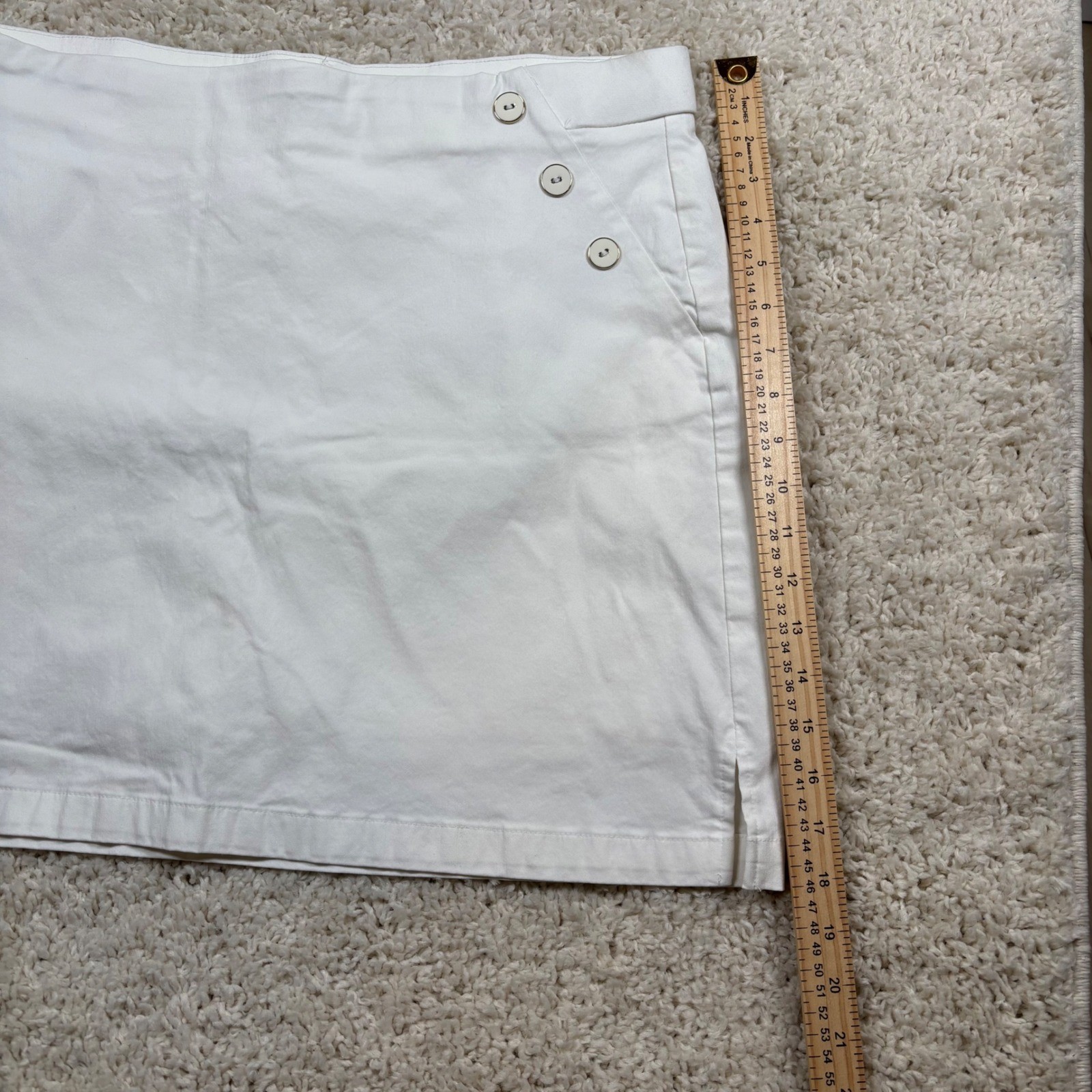 Rafaella Comfort Womens White Button Accent Skirt Size XXL