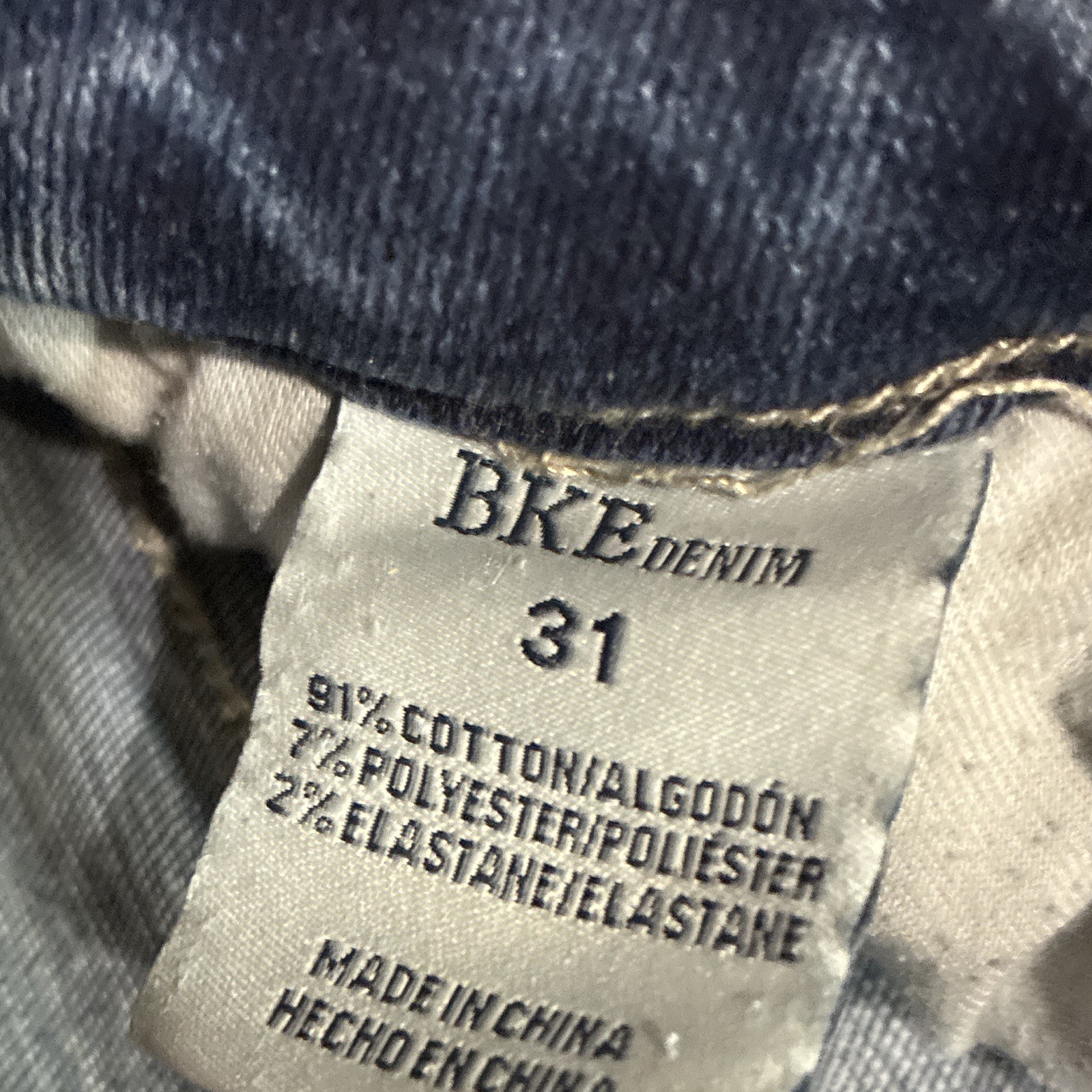 BKE Womens Mid-Rise Ankle Skinny Jeans Blue Medium Wash Distressed Stretch