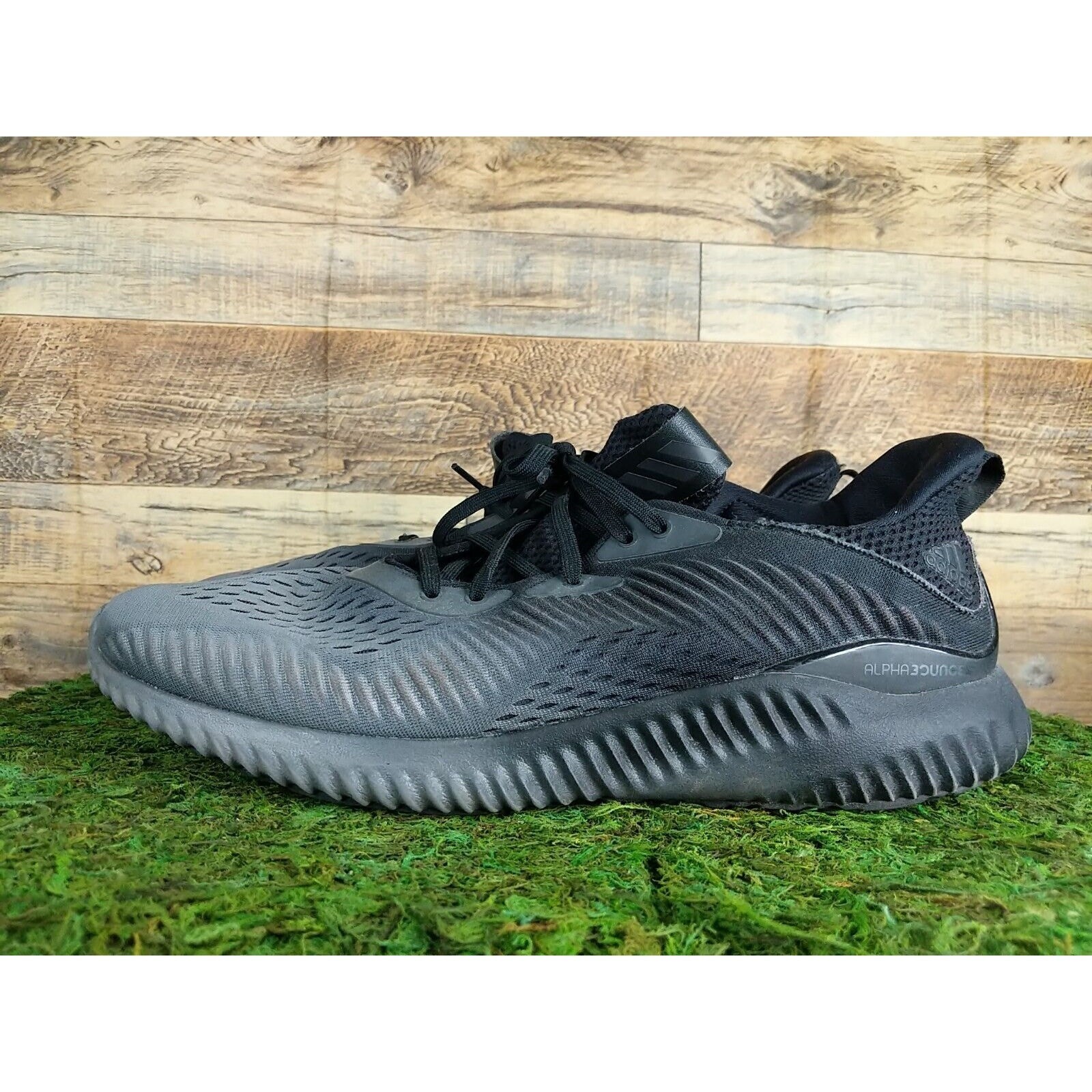 Adidas Alphabounce EM Men’s Running Shoes Black Grey Size 12