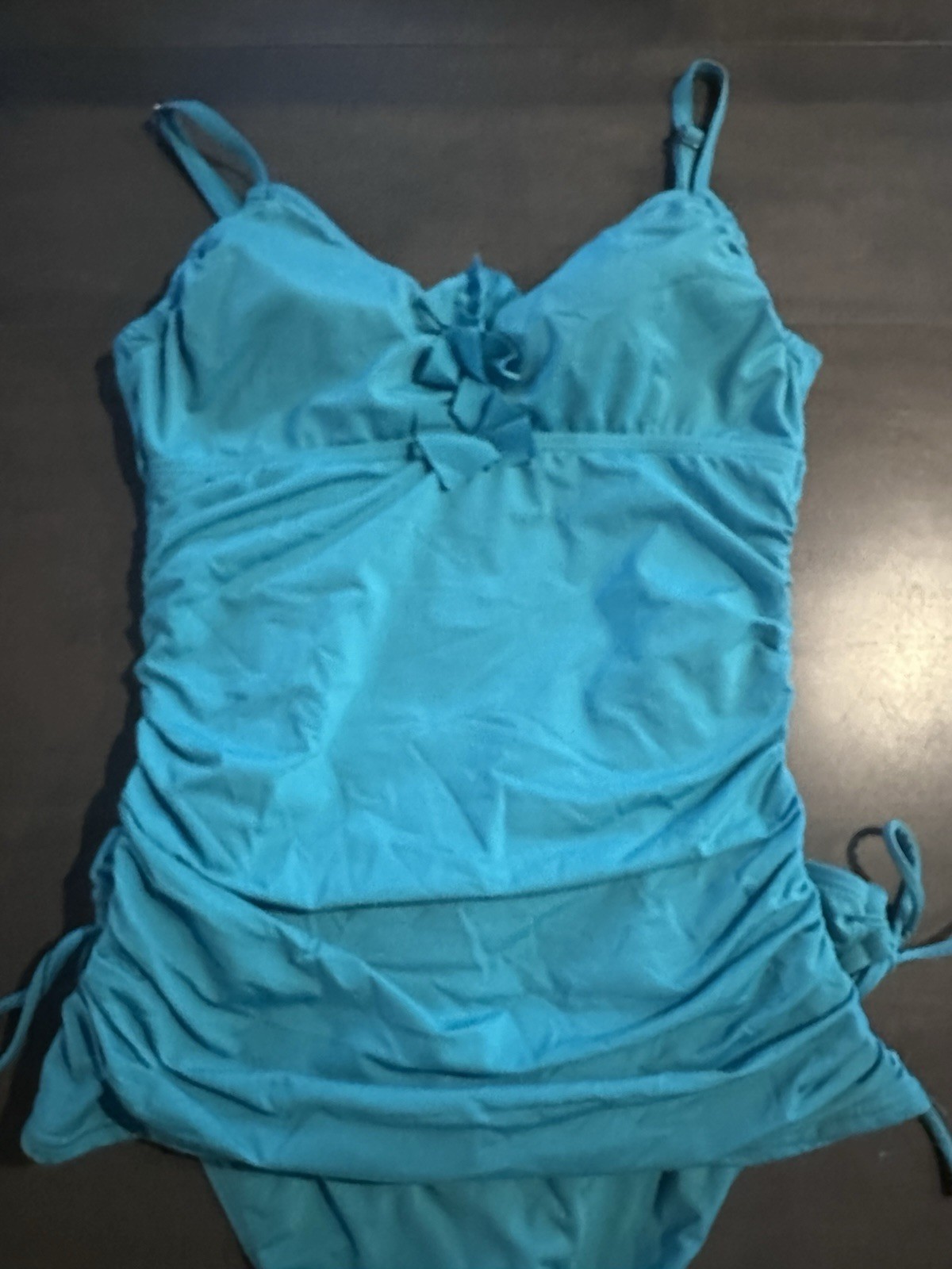 Kenneth Cole Women’s Two Piece Turquoise Blue Swim Suit Size Med