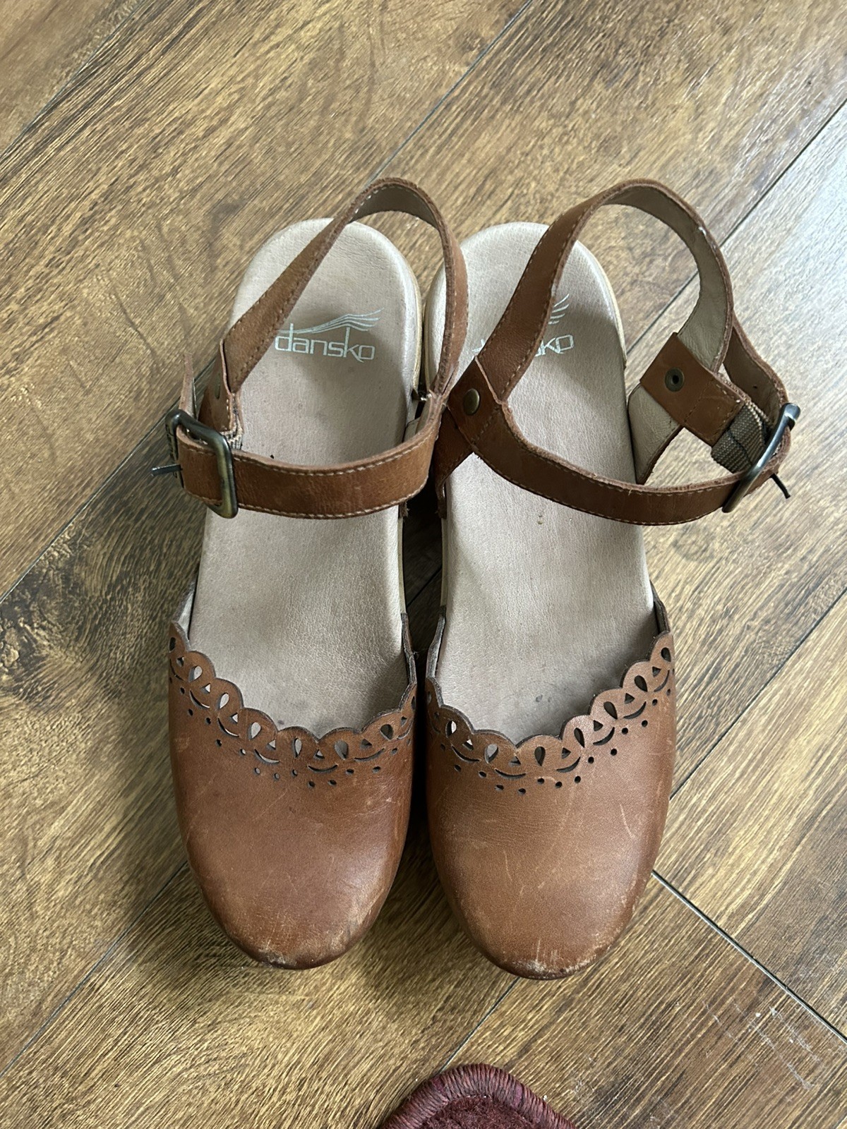 Dansko Women’s Brown Leather Marta Mary Jane Clogs Shoes Sz 38 / 8